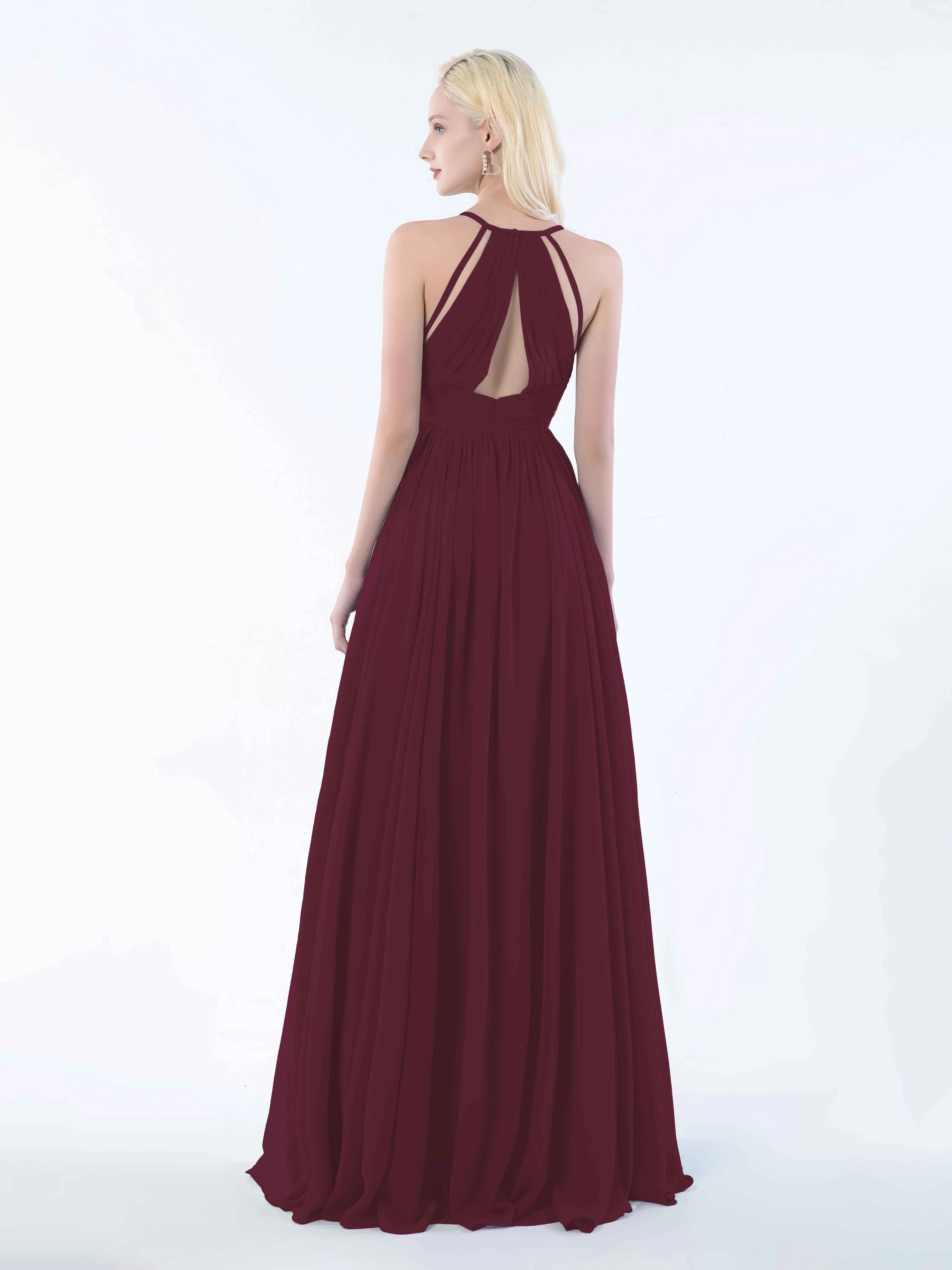 June Chic Spaghetti Straps Keyhole Chiffon Bridesmaid Dresses