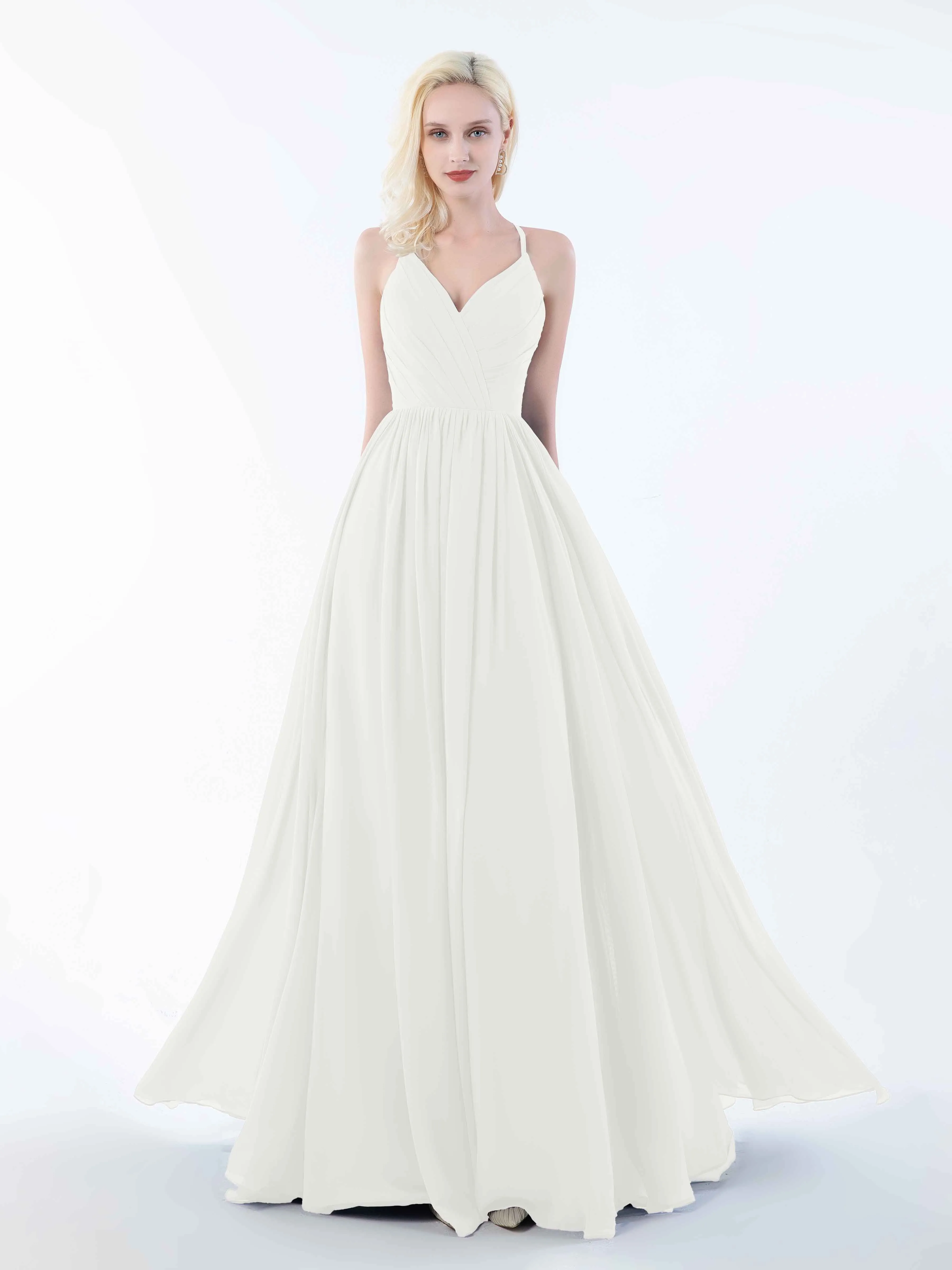 June Chic Spaghetti Straps Keyhole Chiffon Bridesmaid Dresses