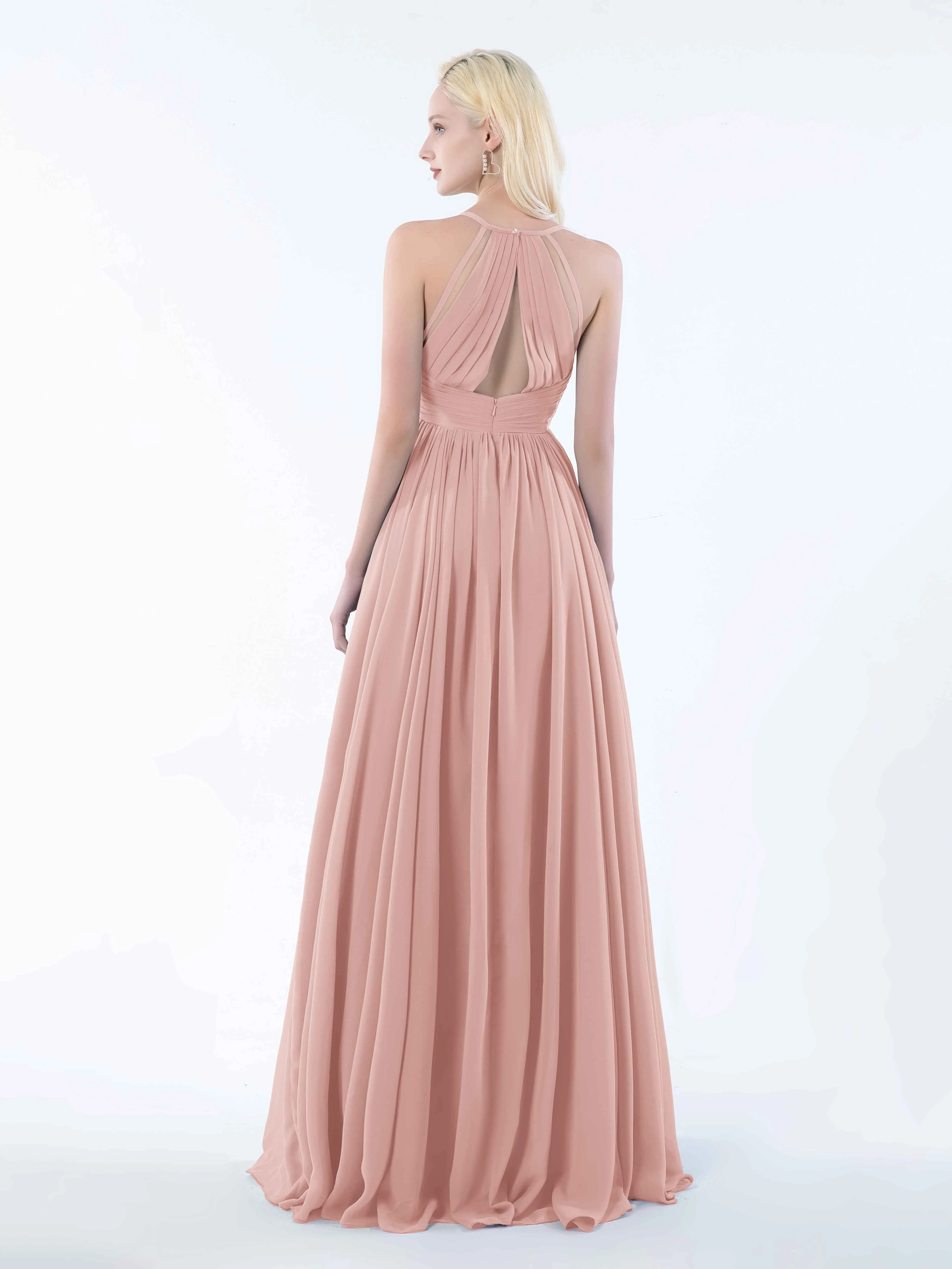 June Chic Spaghetti Straps Keyhole Chiffon Bridesmaid Dresses