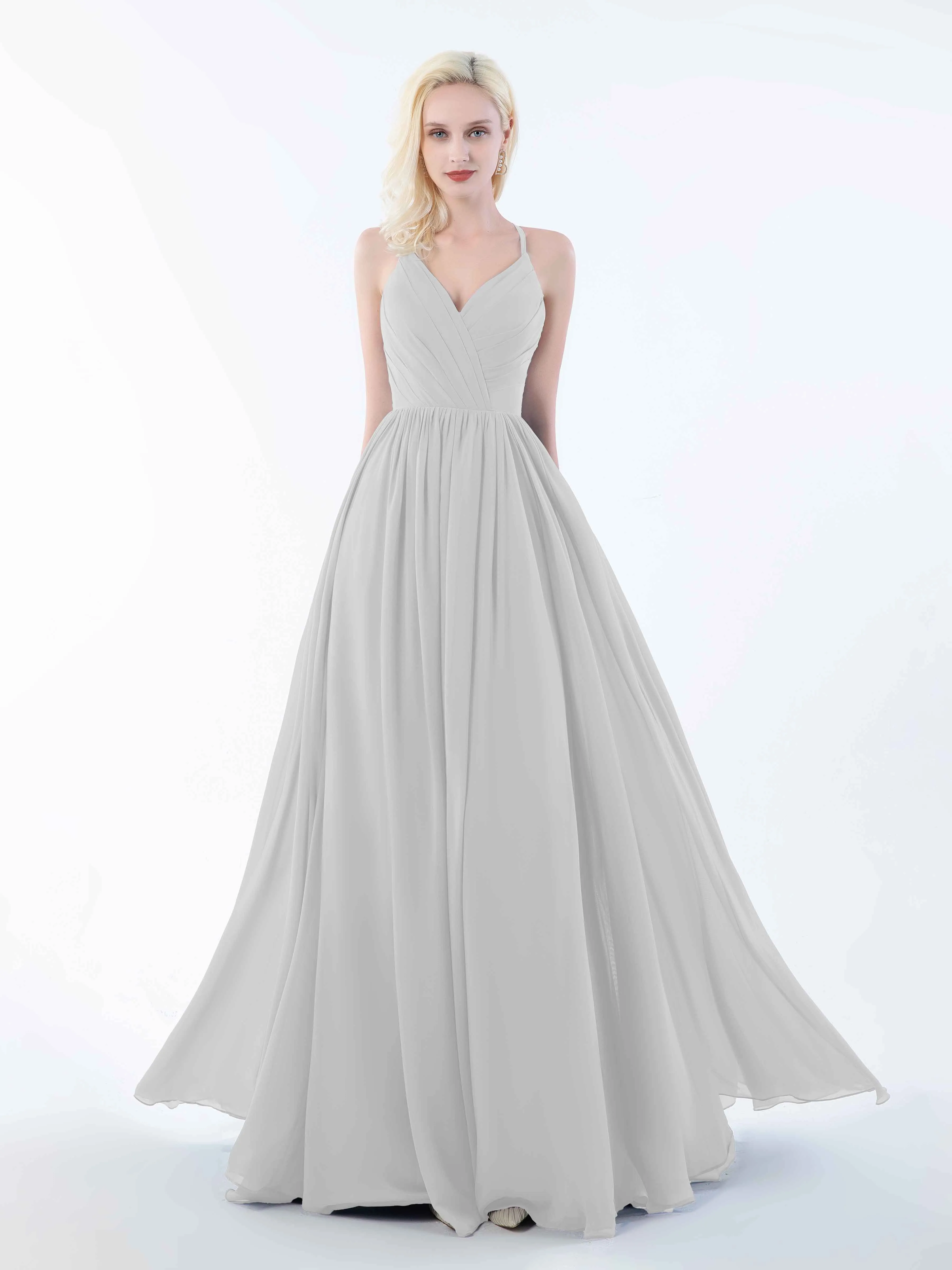 June Chic Spaghetti Straps Keyhole Chiffon Bridesmaid Dresses