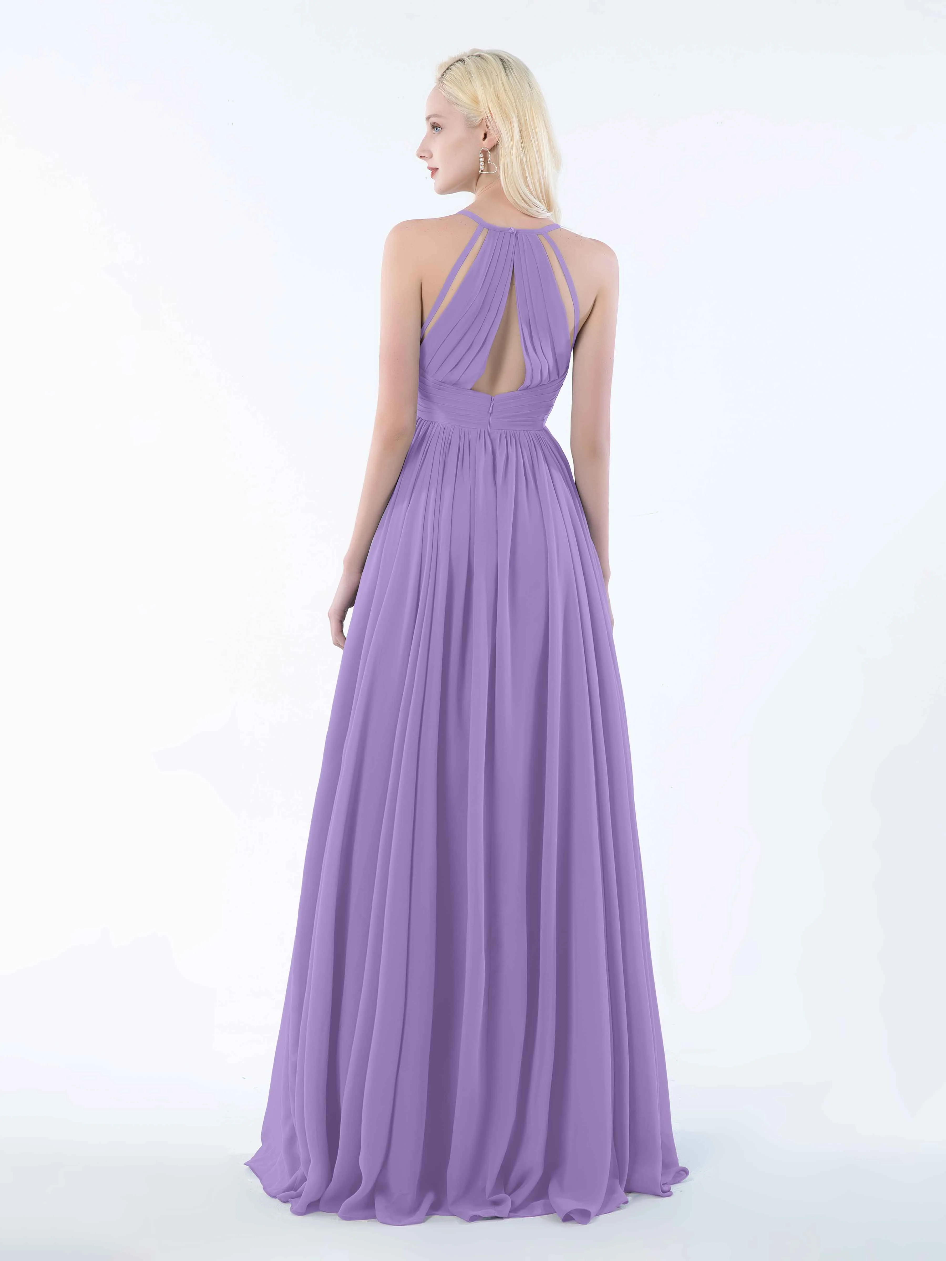 June Chic Spaghetti Straps Keyhole Chiffon Bridesmaid Dresses