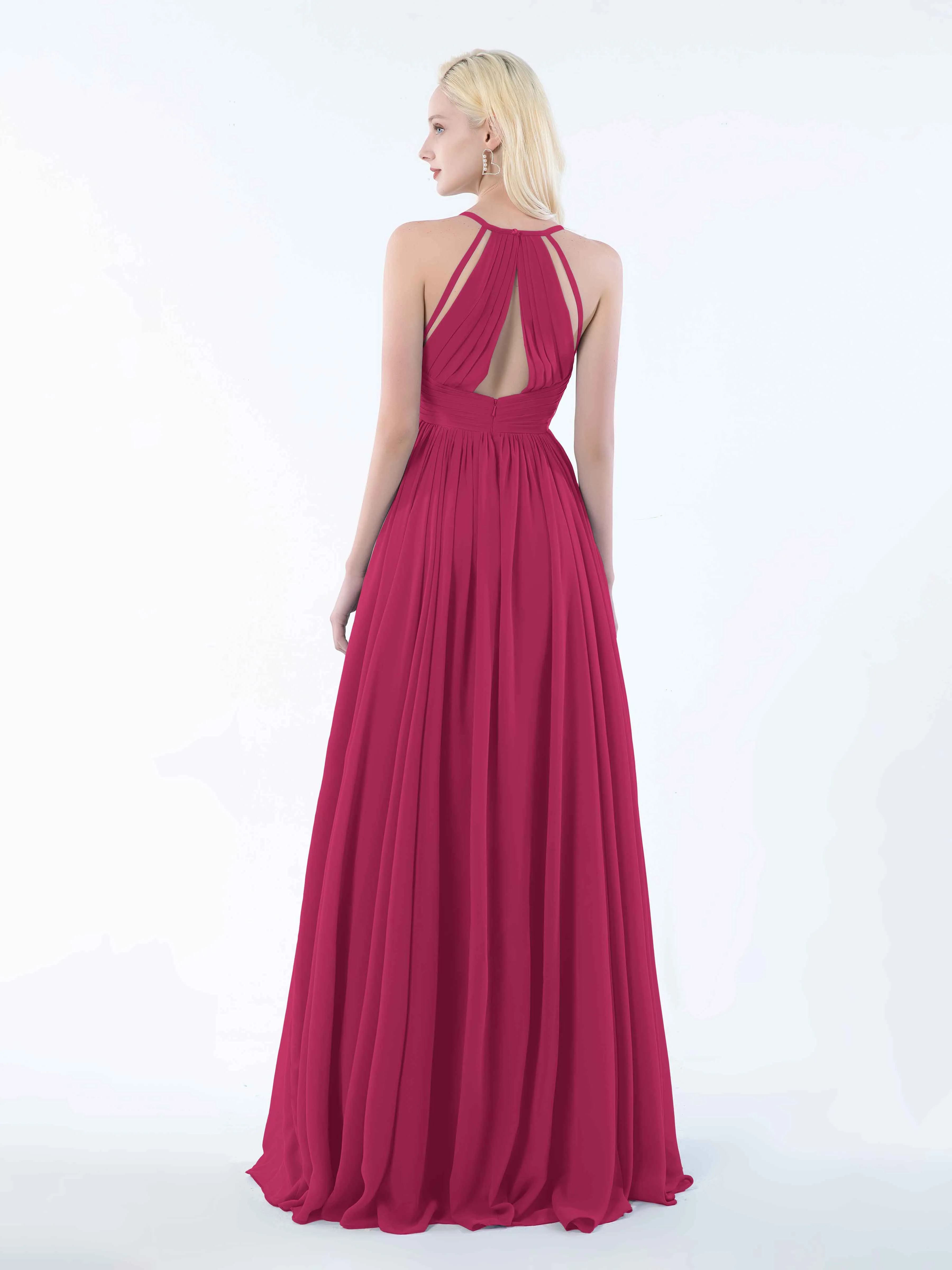 June Chic Spaghetti Straps Keyhole Chiffon Bridesmaid Dresses