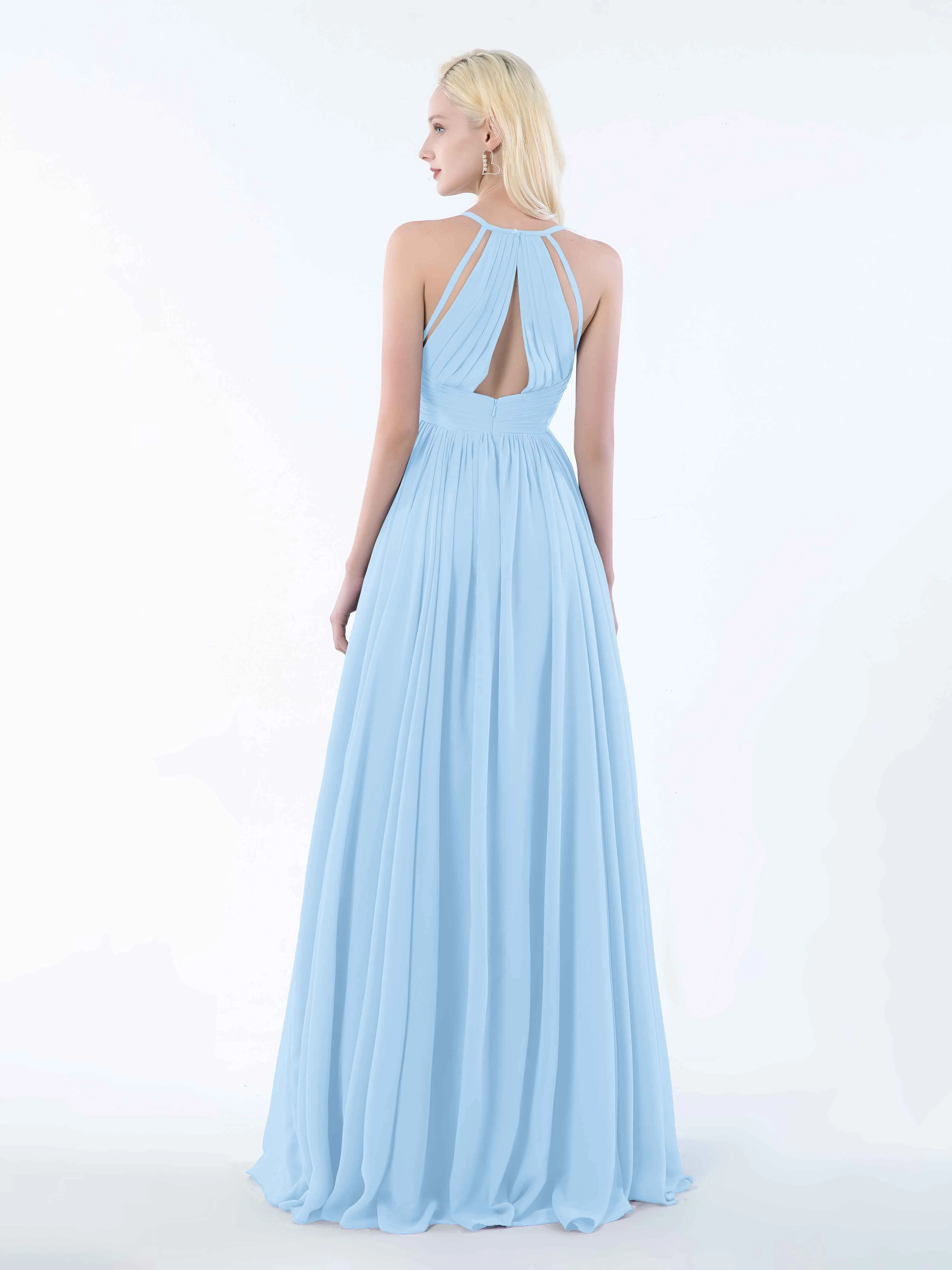 June Chic Spaghetti Straps Keyhole Chiffon Bridesmaid Dresses
