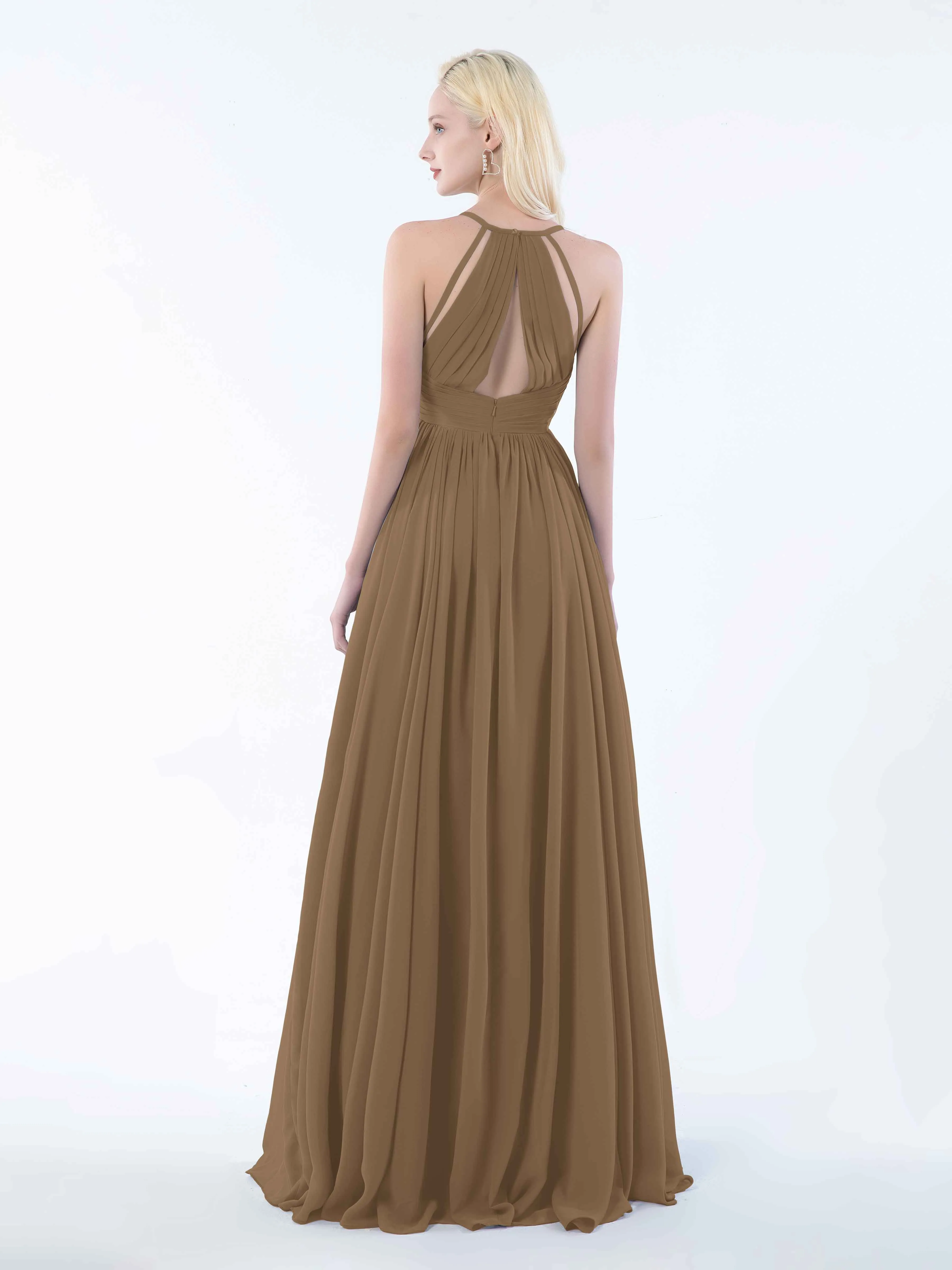 June Chic Spaghetti Straps Keyhole Chiffon Bridesmaid Dresses