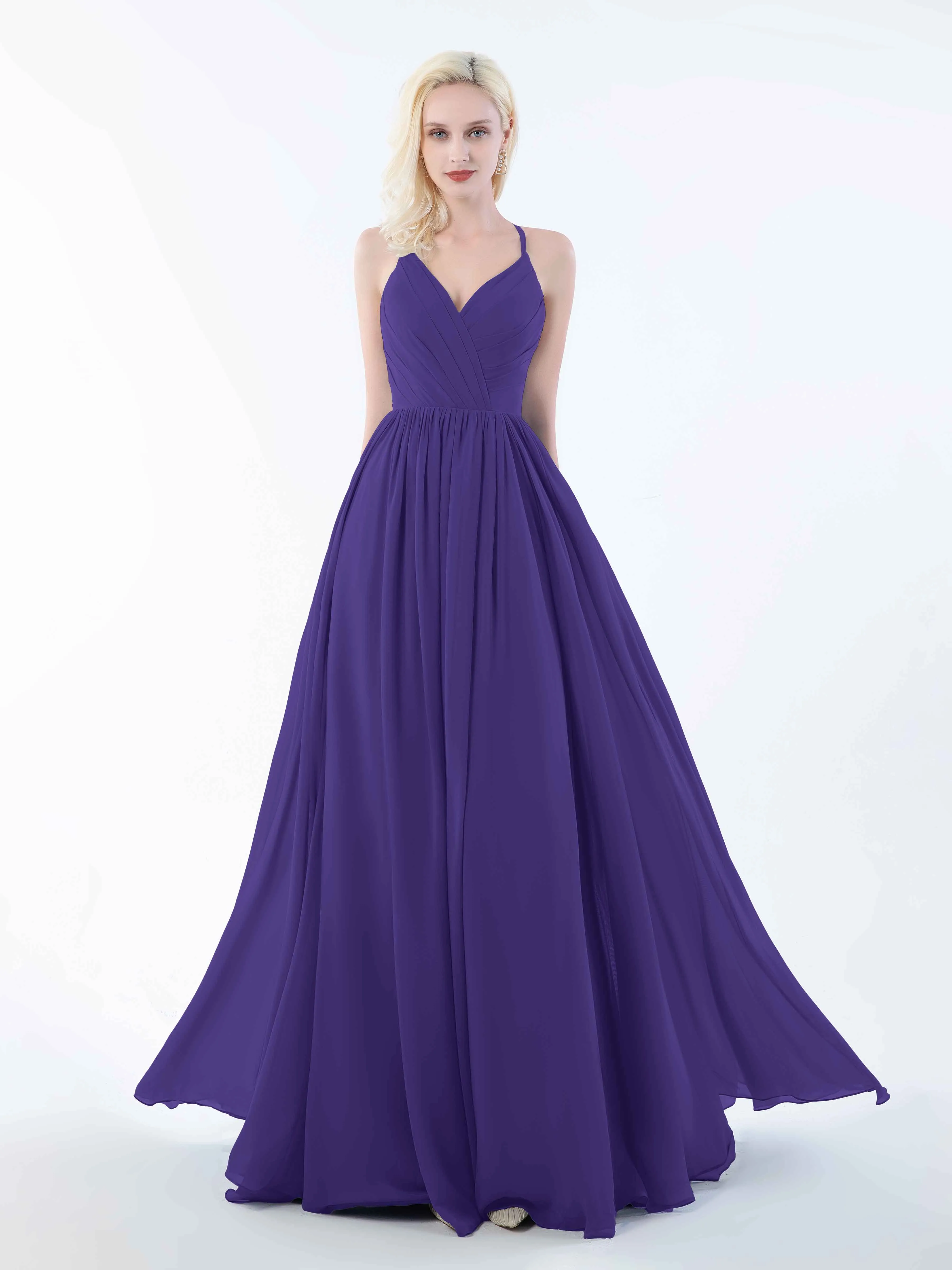 June Chic Spaghetti Straps Keyhole Chiffon Bridesmaid Dresses
