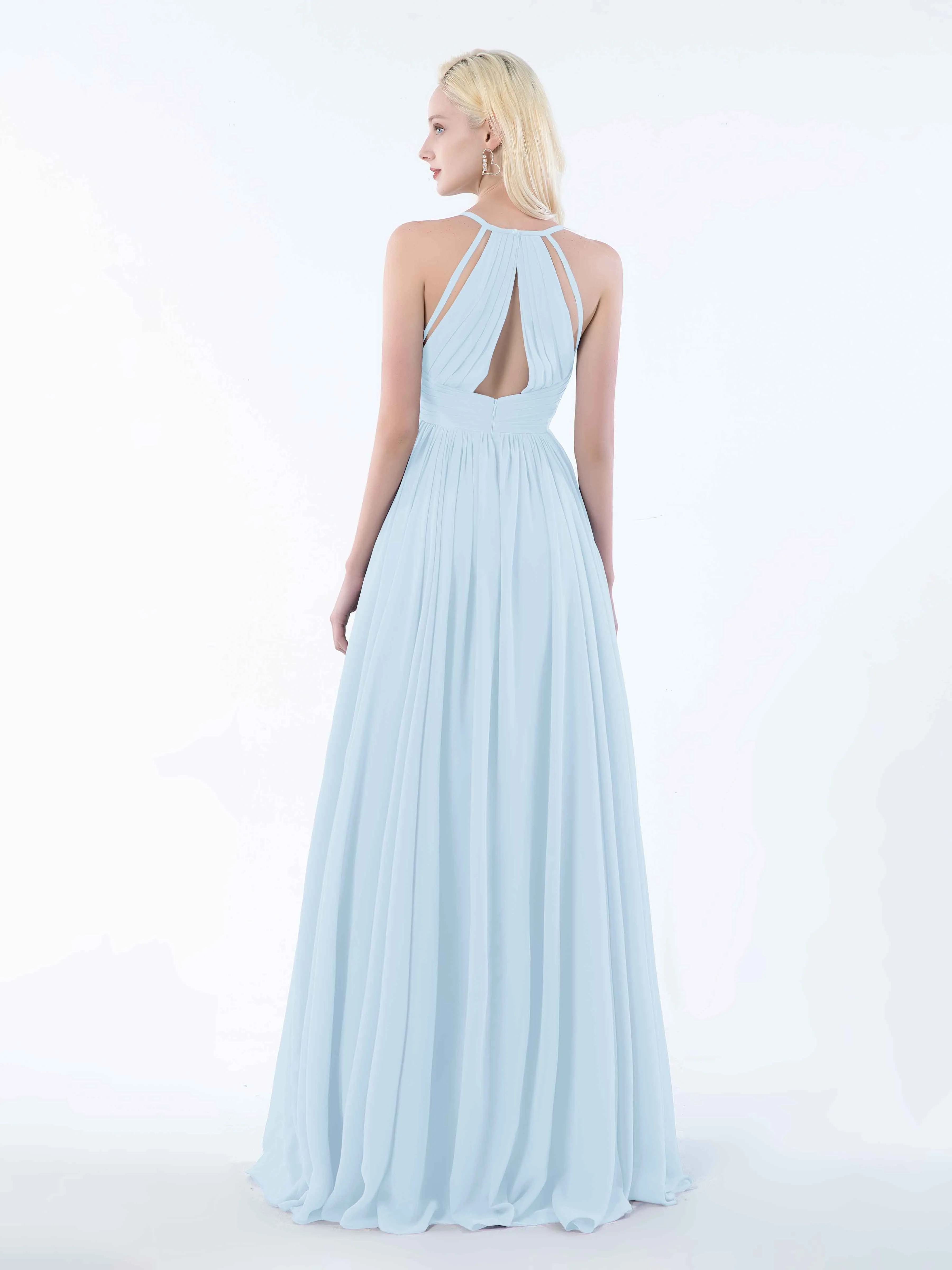 June Chic Spaghetti Straps Keyhole Chiffon Bridesmaid Dresses
