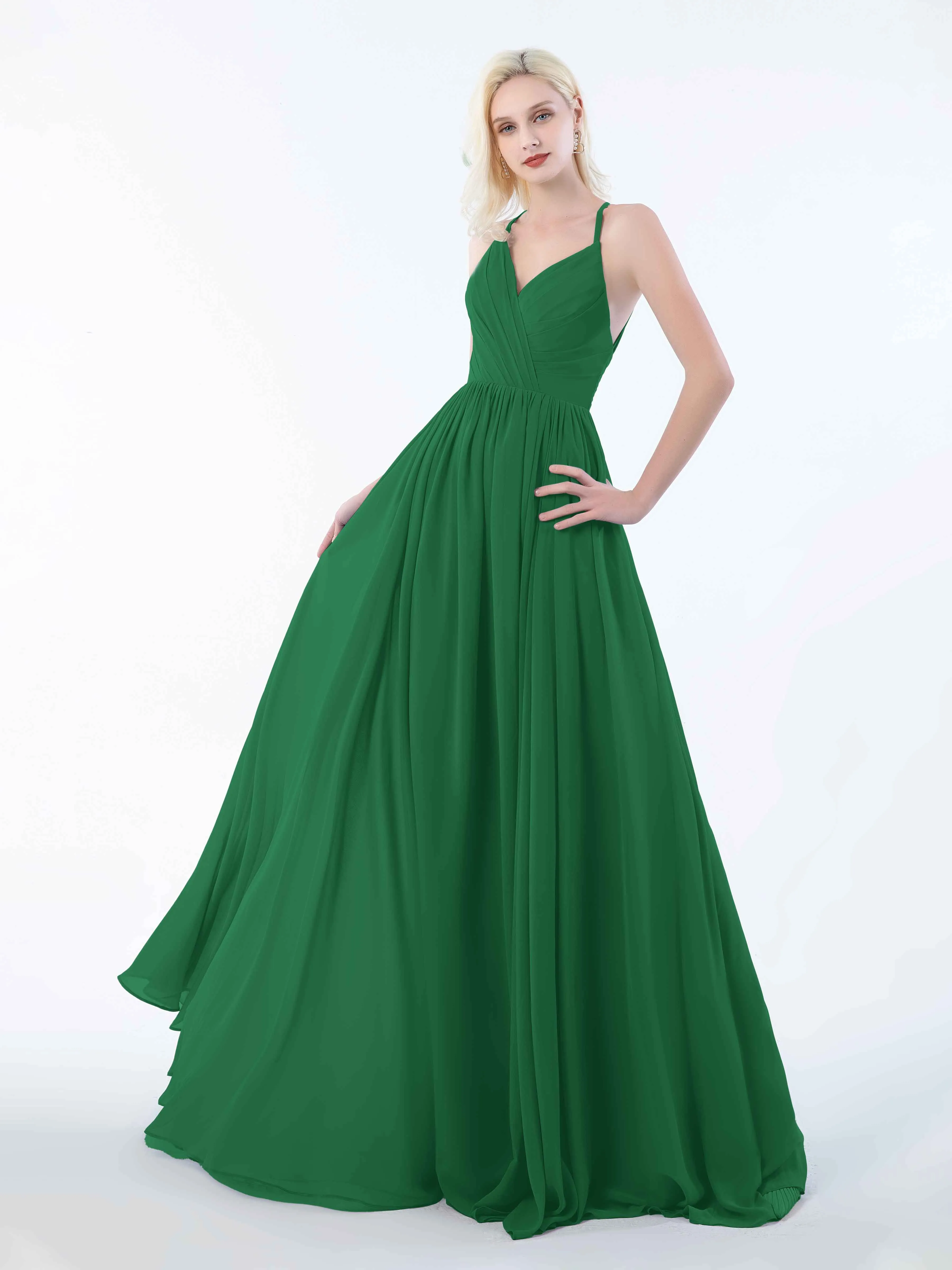 June Chic Spaghetti Straps Keyhole Chiffon Bridesmaid Dresses