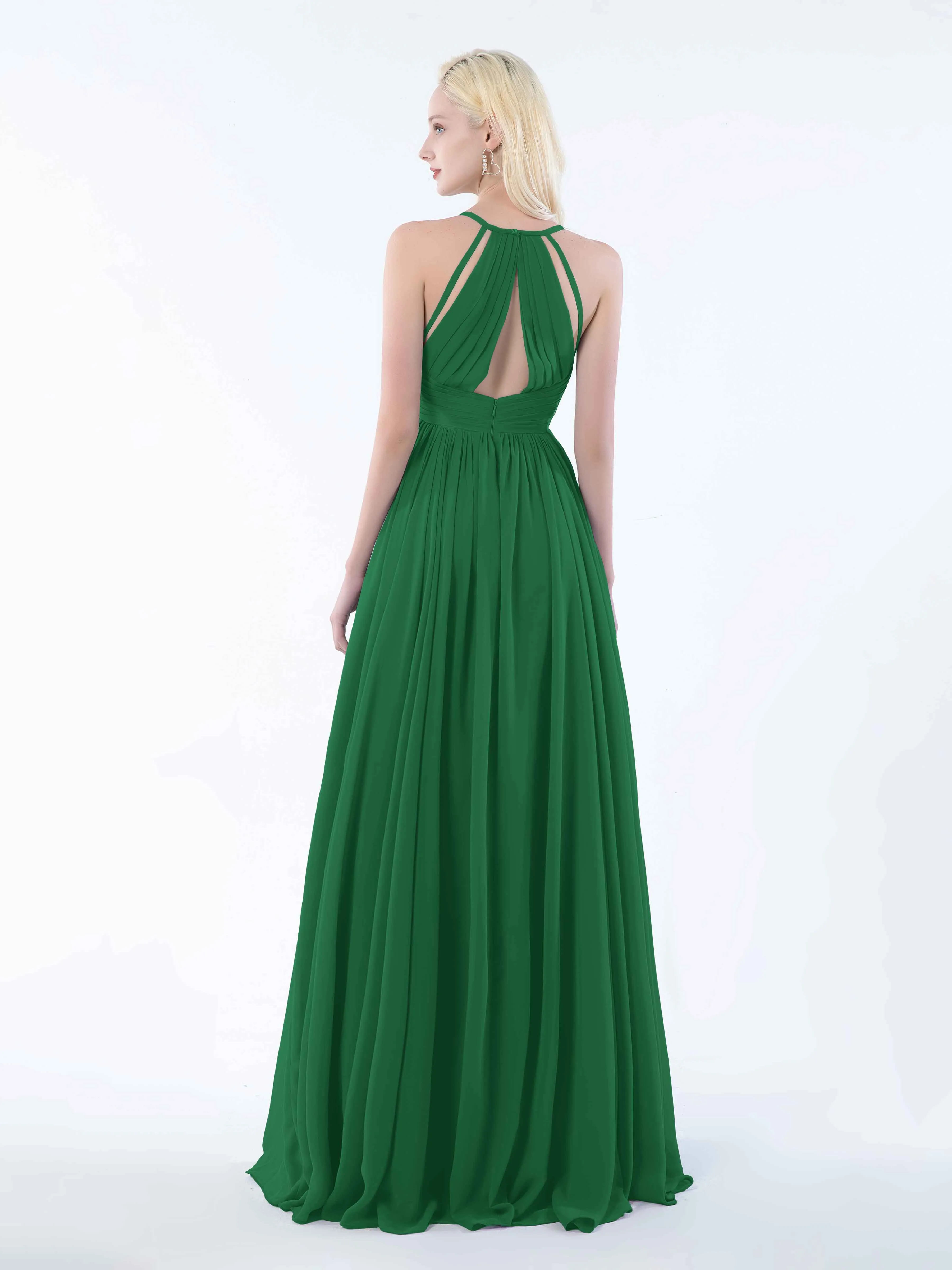June Chic Spaghetti Straps Keyhole Chiffon Bridesmaid Dresses