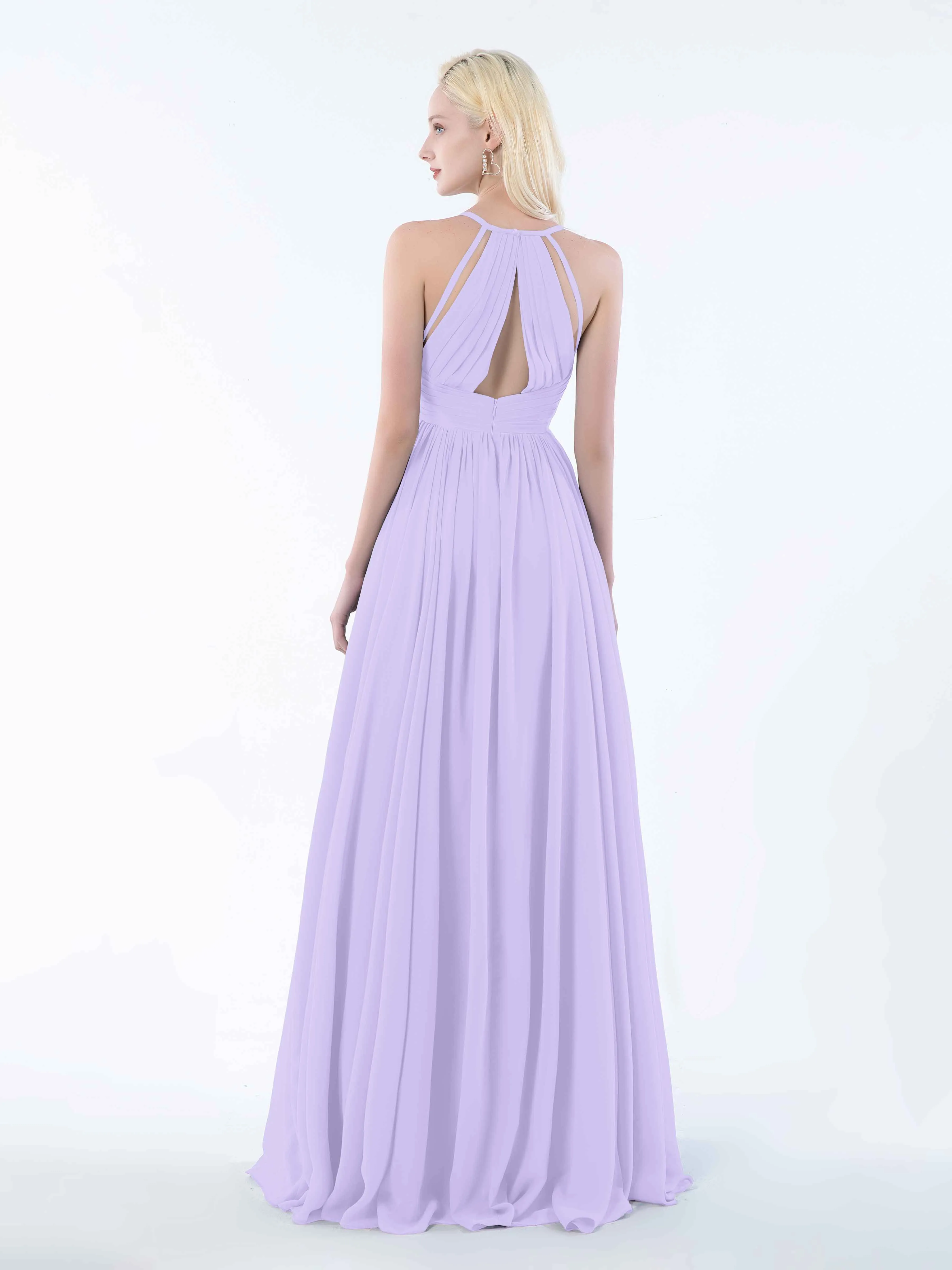 June Chic Spaghetti Straps Keyhole Chiffon Bridesmaid Dresses