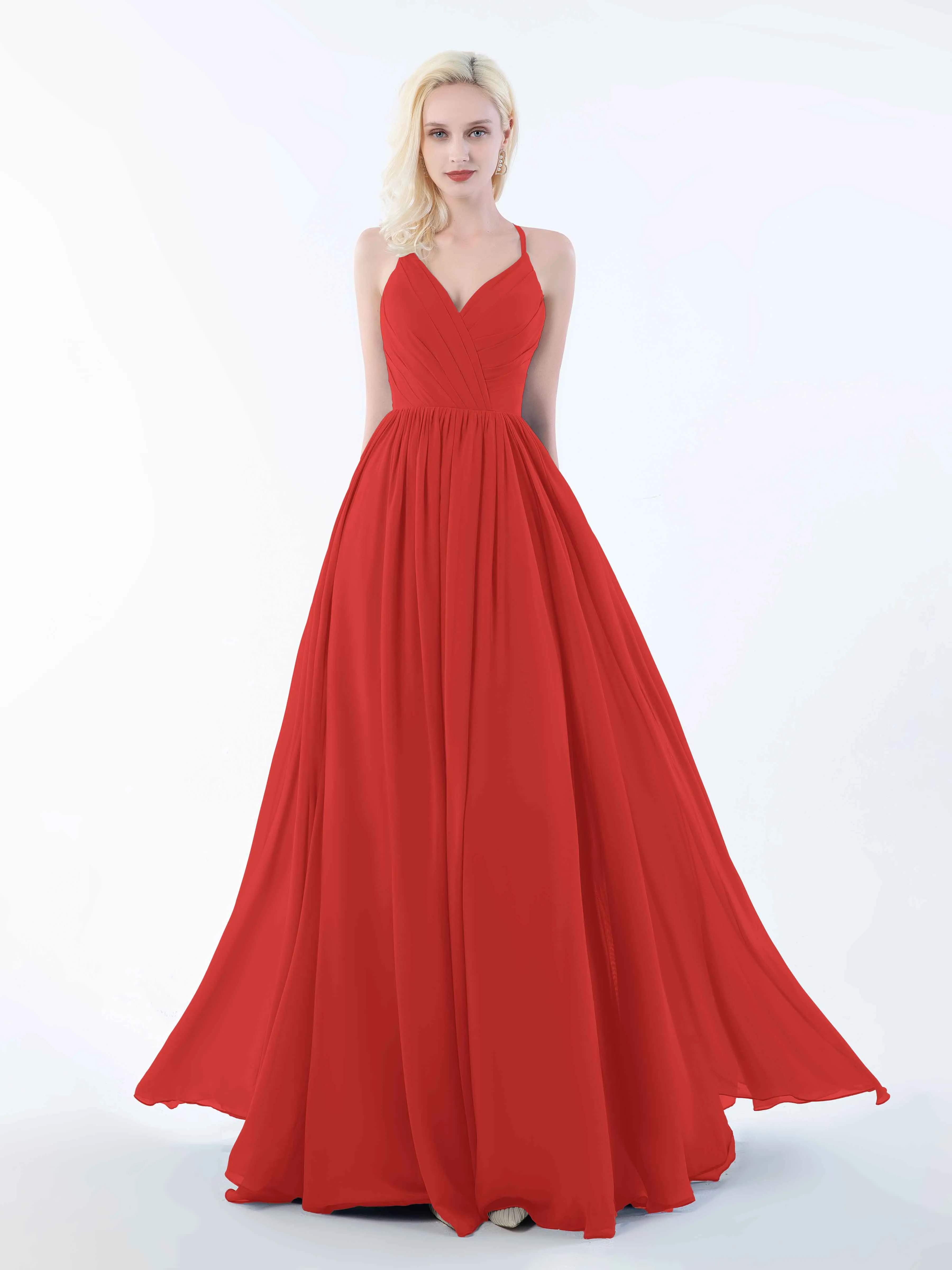 June Chic Spaghetti Straps Keyhole Chiffon Bridesmaid Dresses