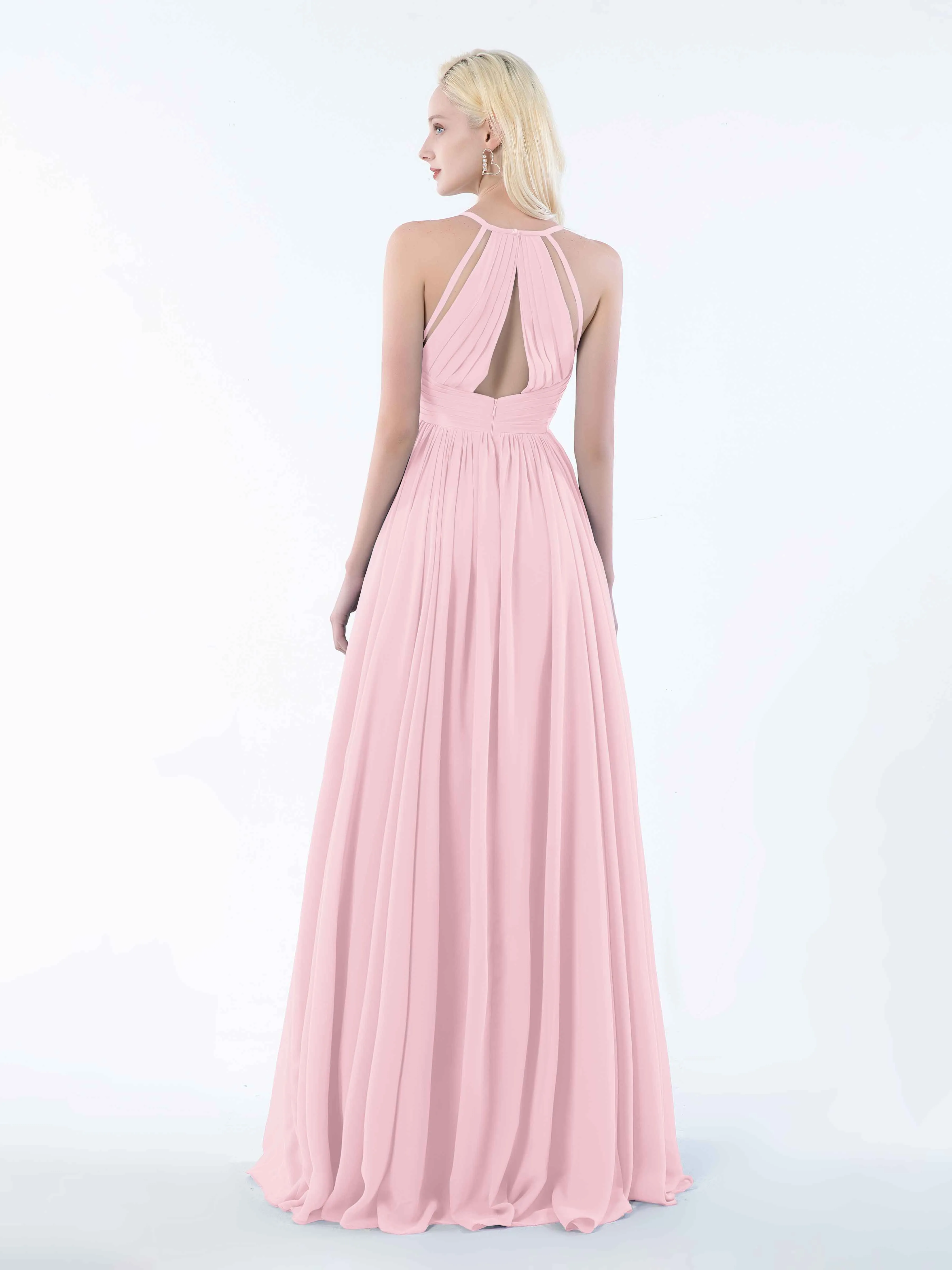 June Chic Spaghetti Straps Keyhole Chiffon Bridesmaid Dresses