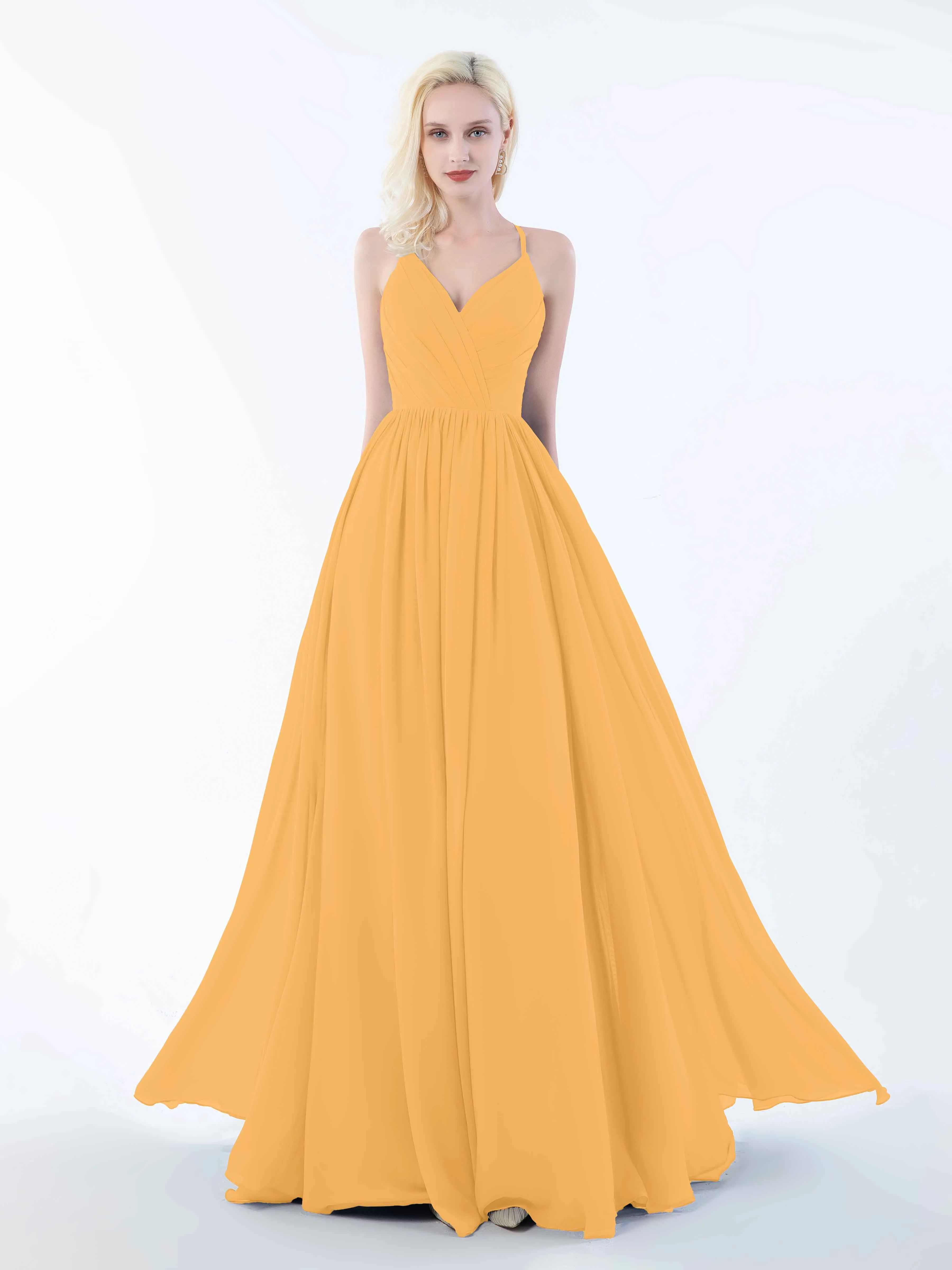 June Chic Spaghetti Straps Keyhole Chiffon Bridesmaid Dresses