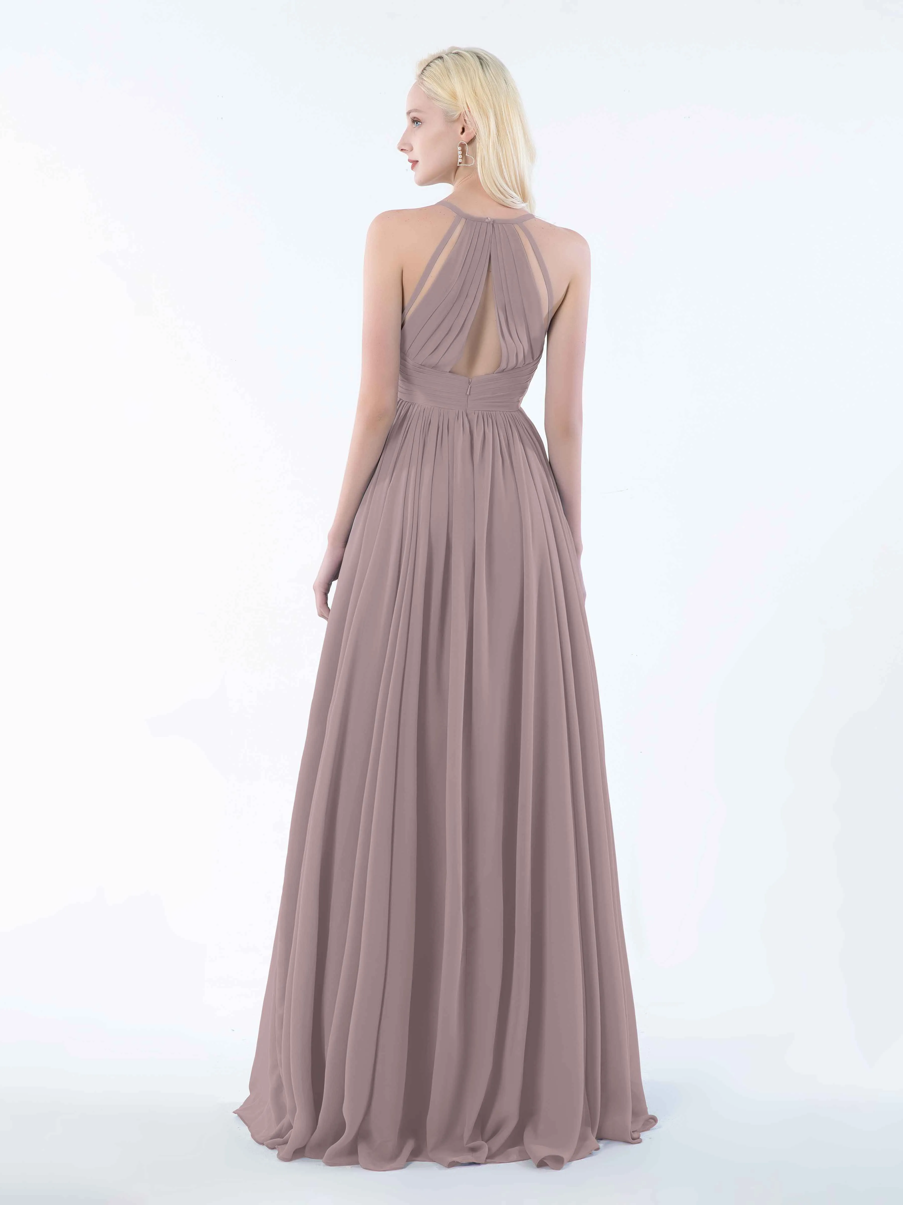 June Chic Spaghetti Straps Keyhole Chiffon Bridesmaid Dresses