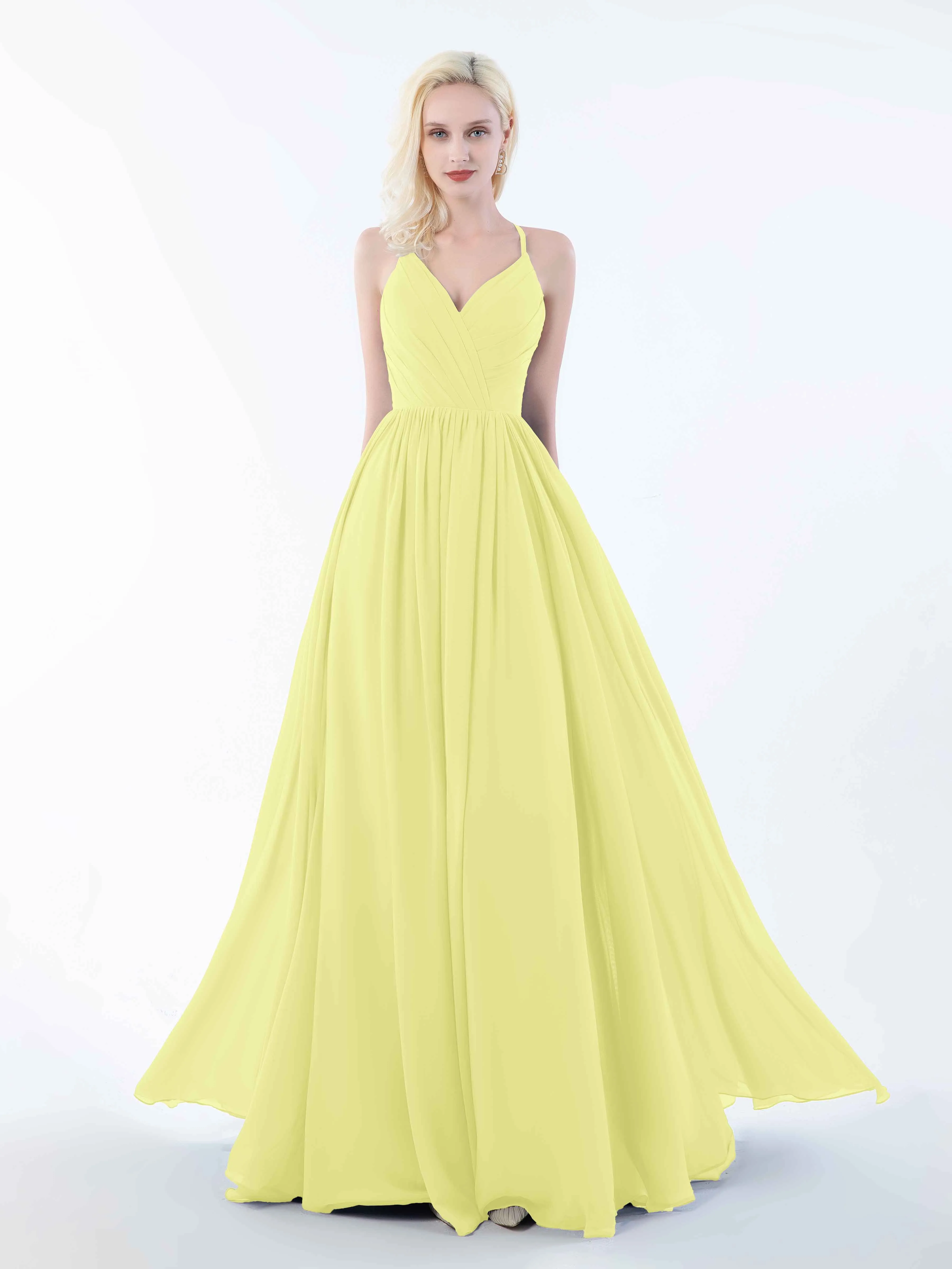 June Chic Spaghetti Straps Keyhole Chiffon Bridesmaid Dresses