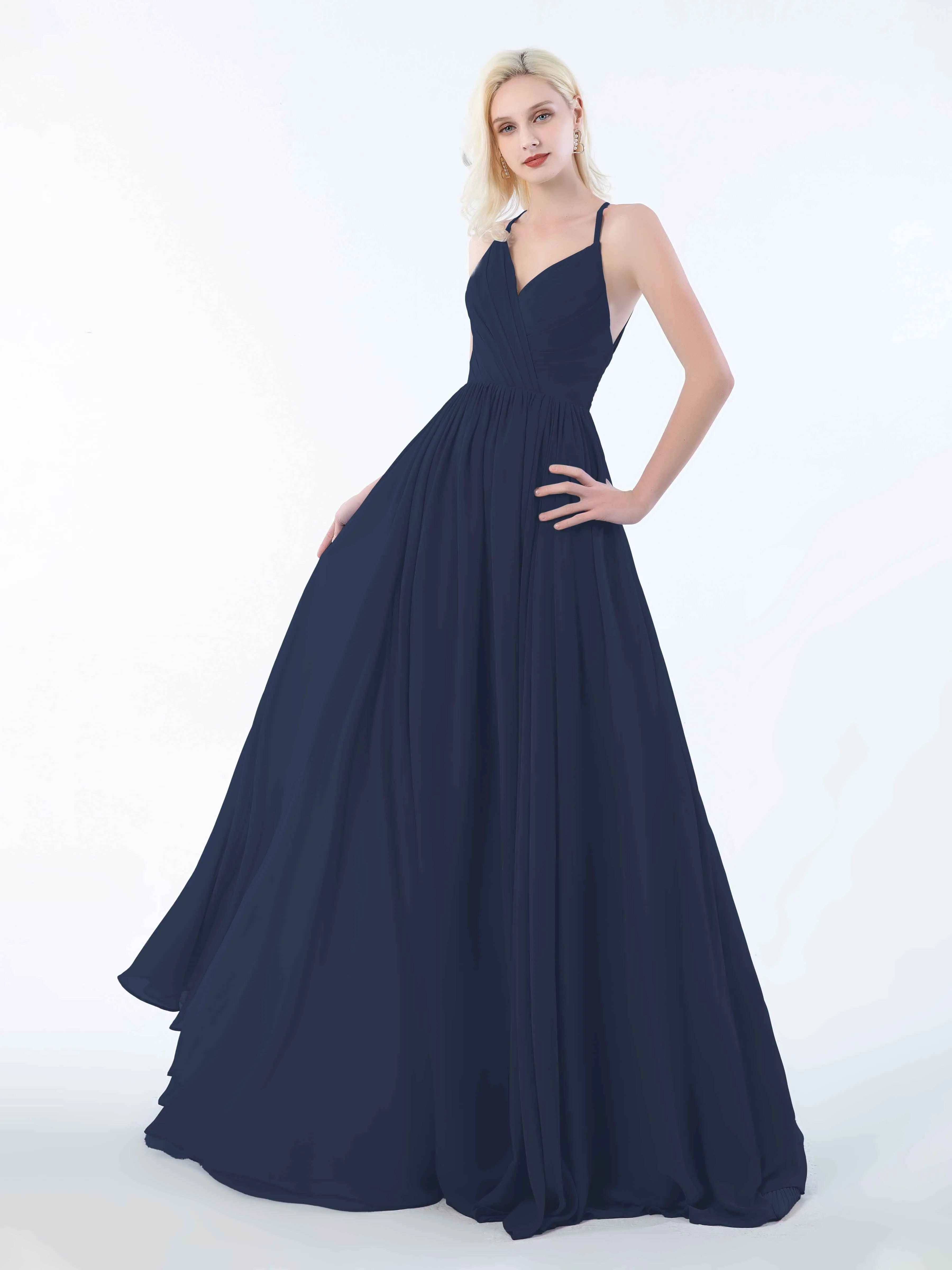 June Chic Spaghetti Straps Keyhole Chiffon Bridesmaid Dresses