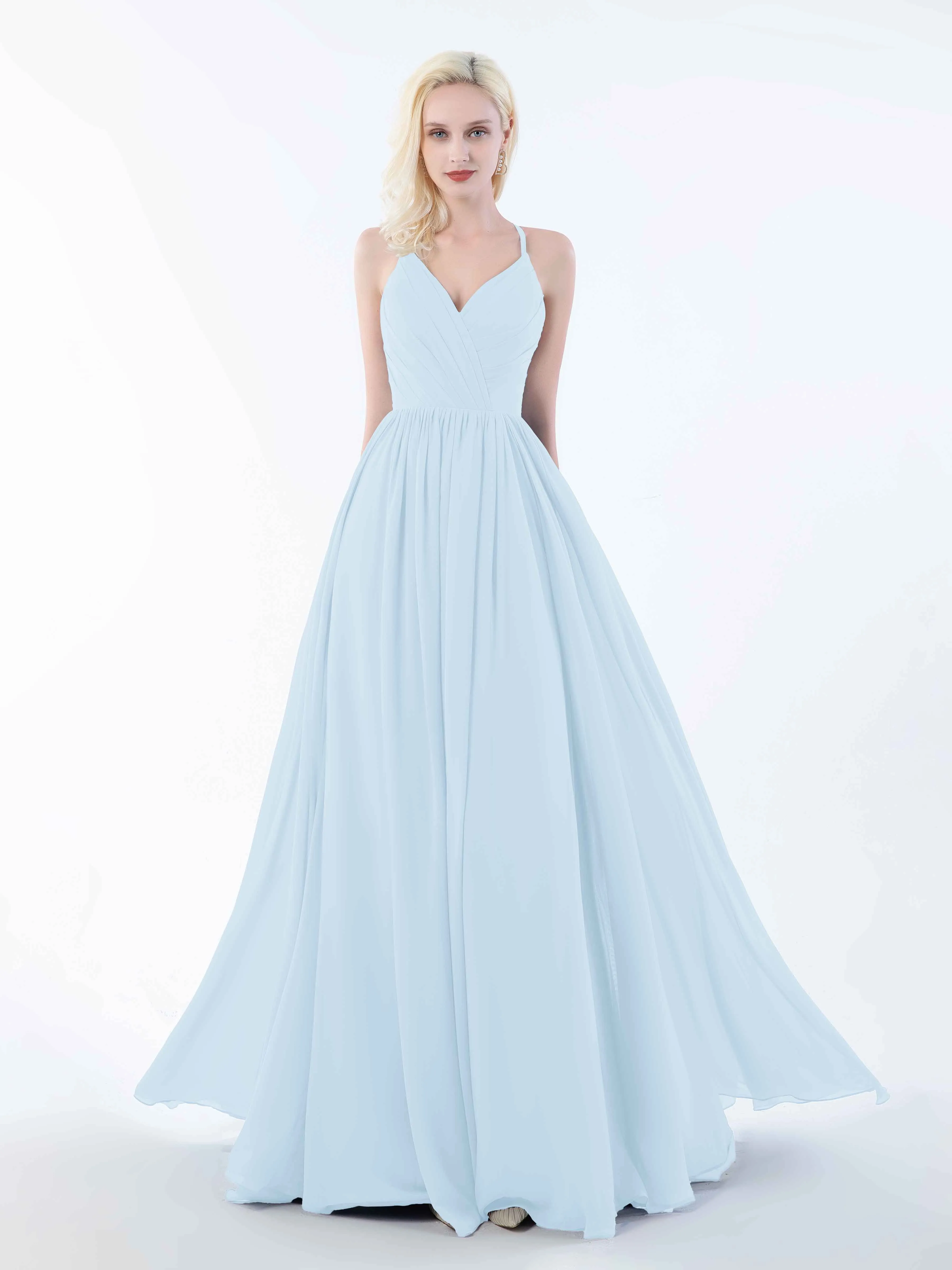 June Chic Spaghetti Straps Keyhole Chiffon Bridesmaid Dresses