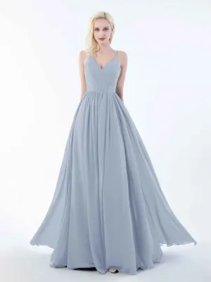 June Chic Spaghetti Straps Keyhole Chiffon Bridesmaid Dresses