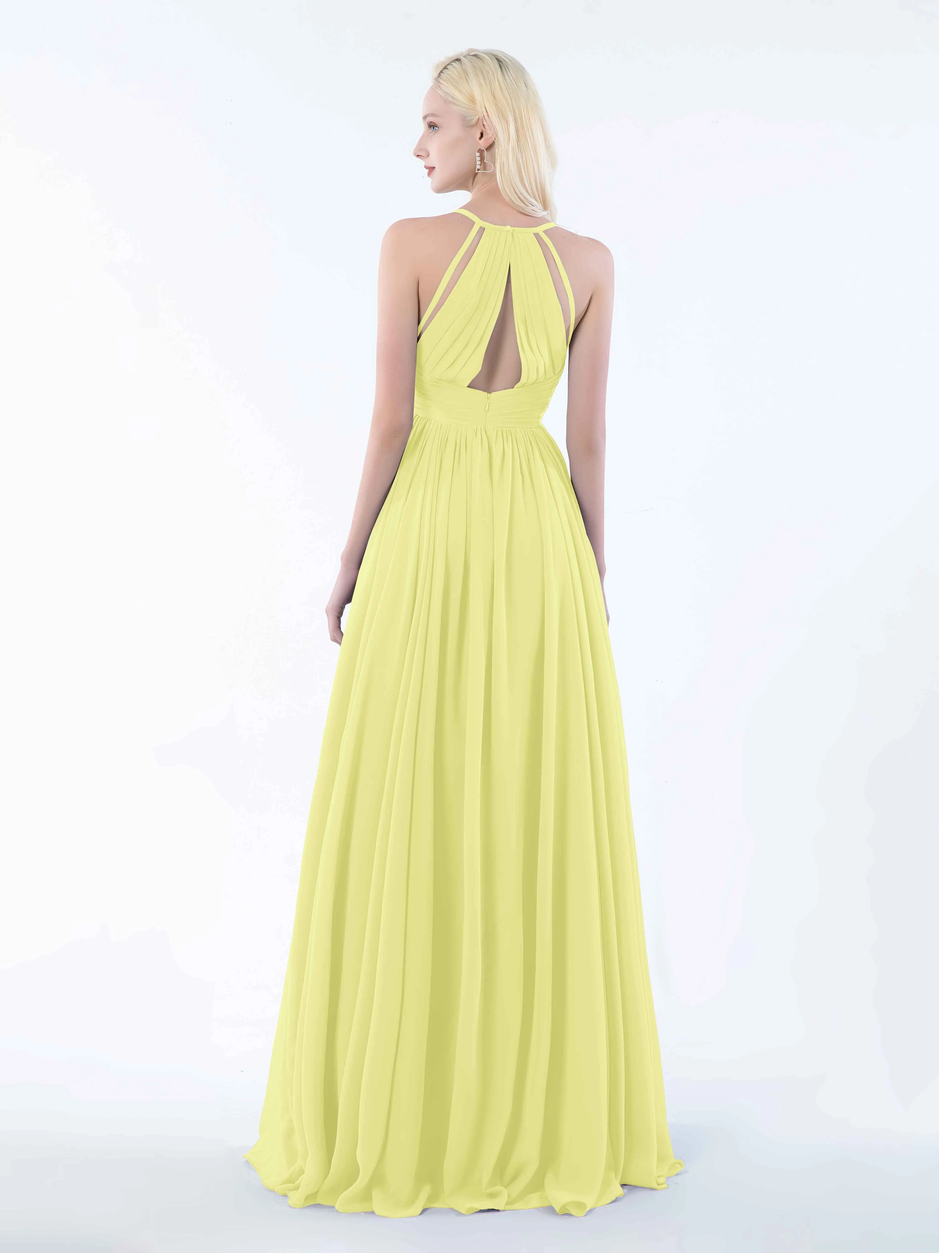 June Chic Spaghetti Straps Keyhole Chiffon Bridesmaid Dresses