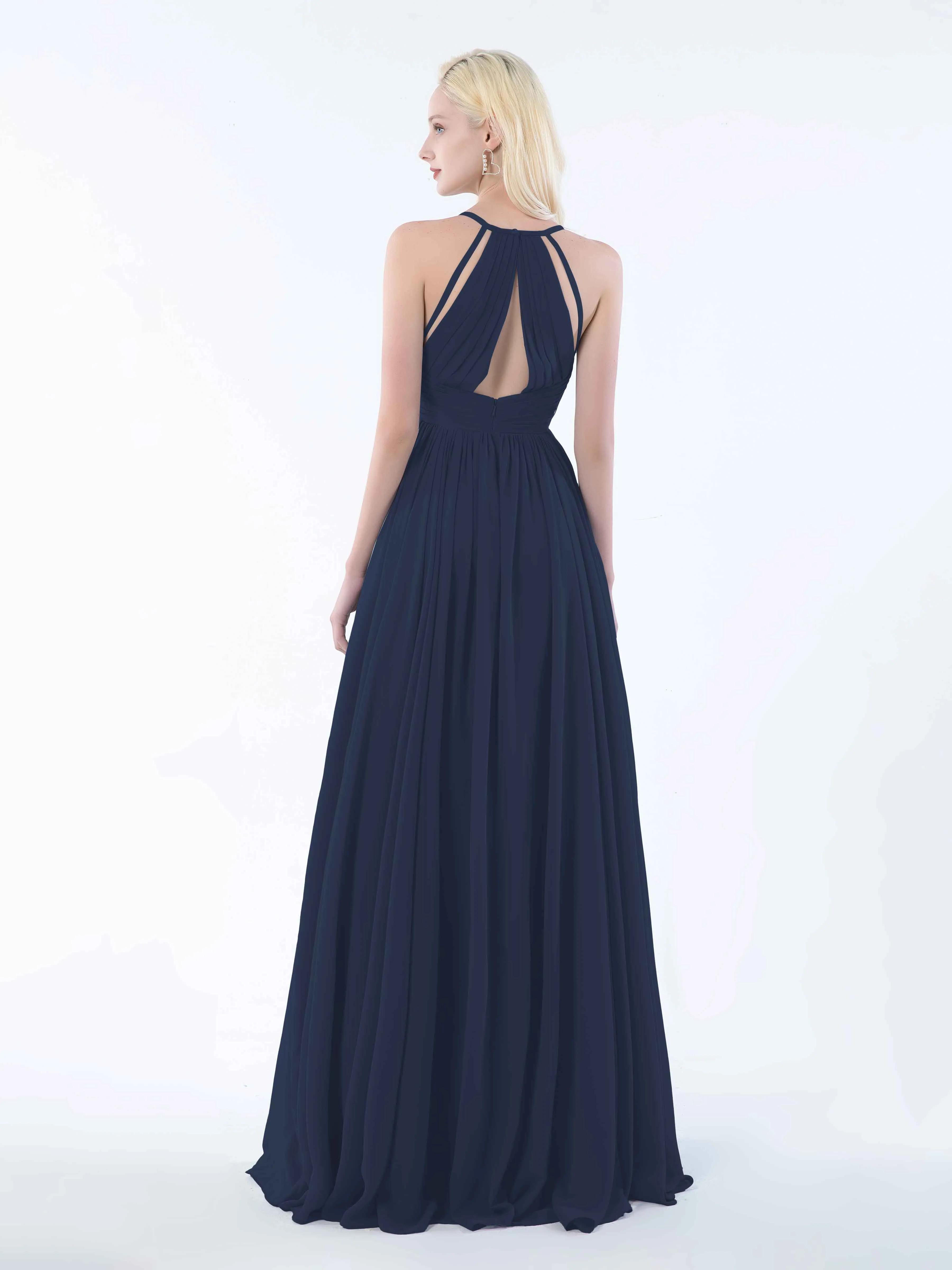 June Chic Spaghetti Straps Keyhole Chiffon Bridesmaid Dresses