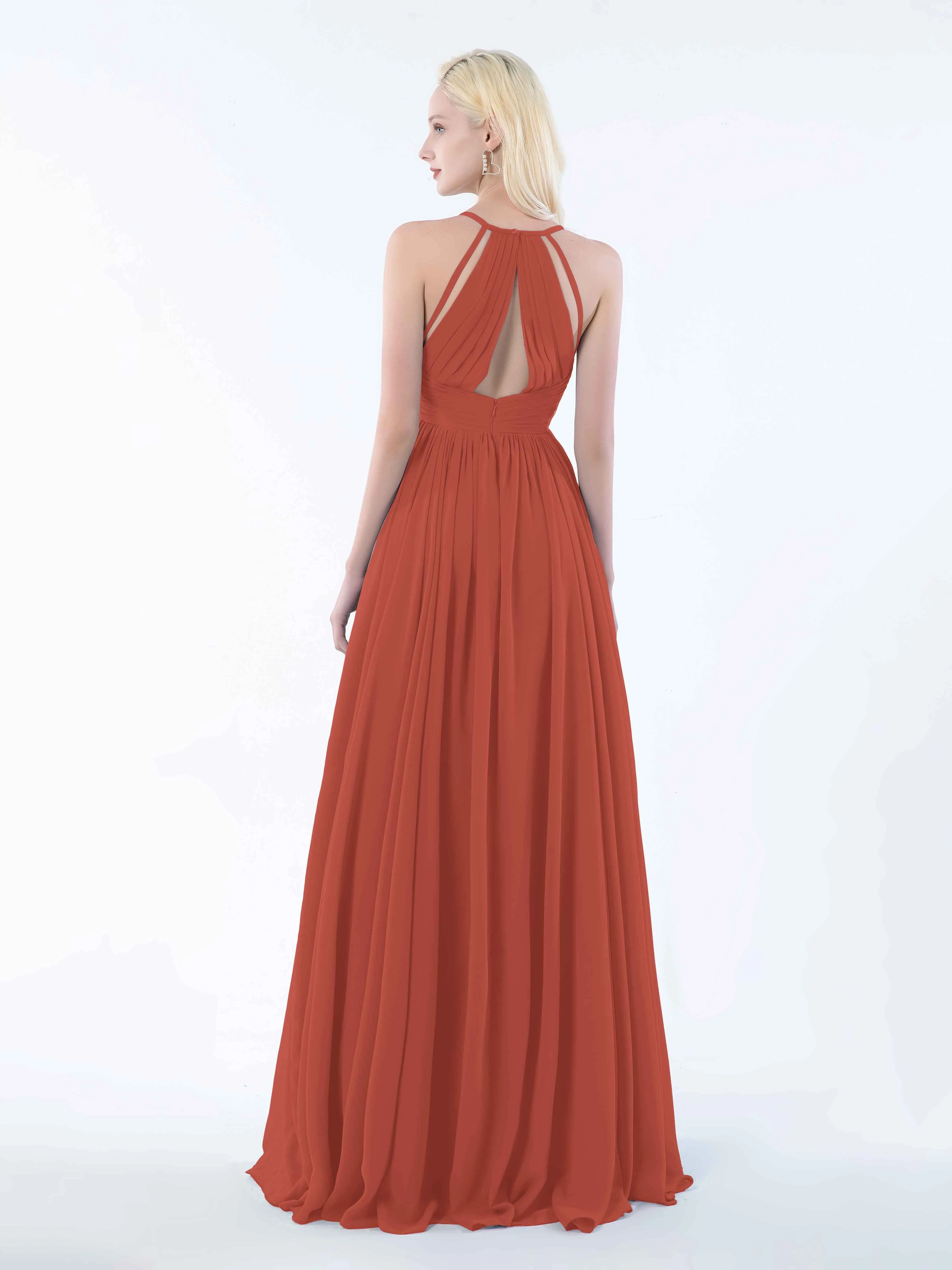 June Chic Spaghetti Straps Keyhole Chiffon Bridesmaid Dresses