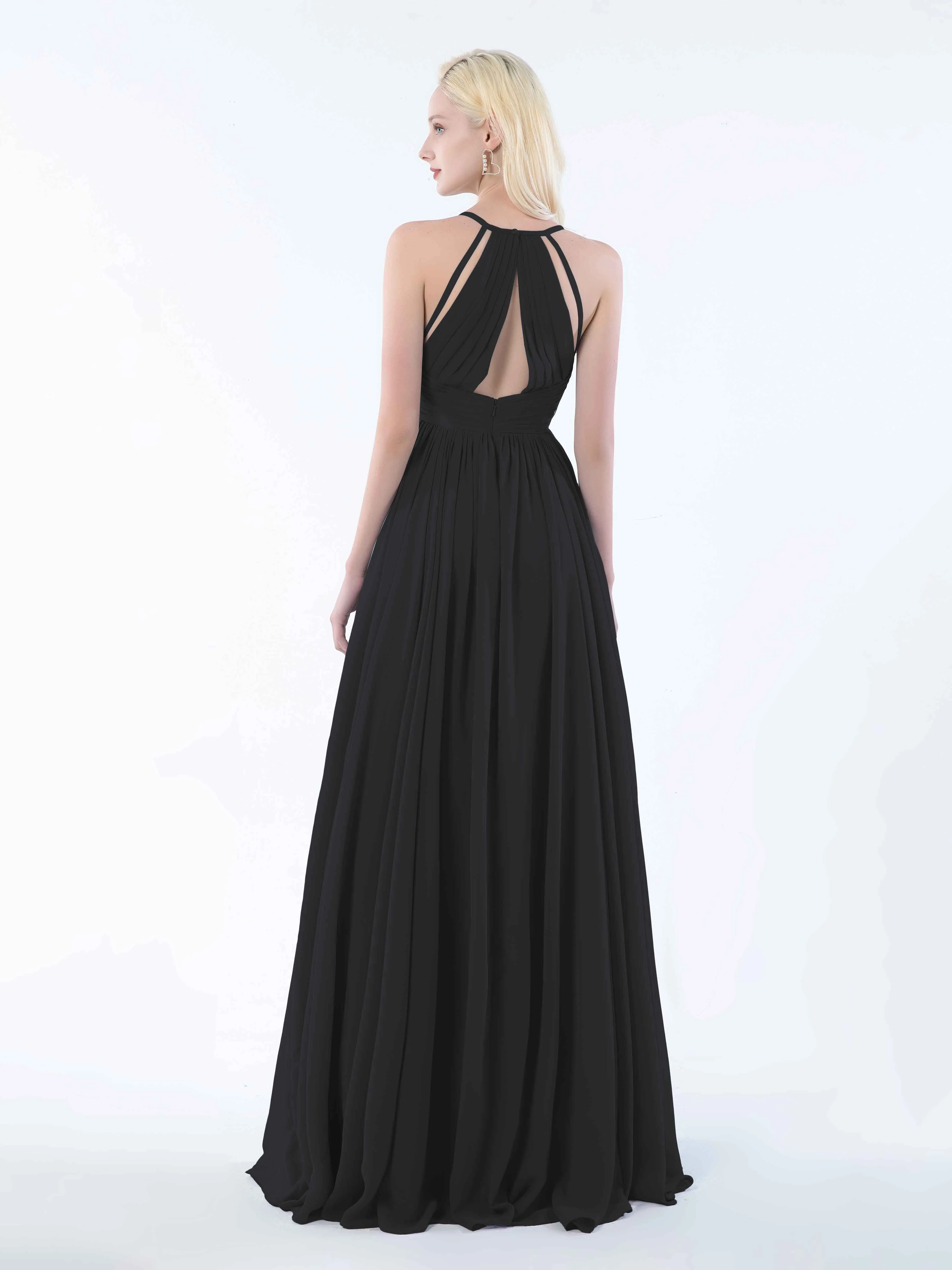 June Chic Spaghetti Straps Keyhole Chiffon Bridesmaid Dresses