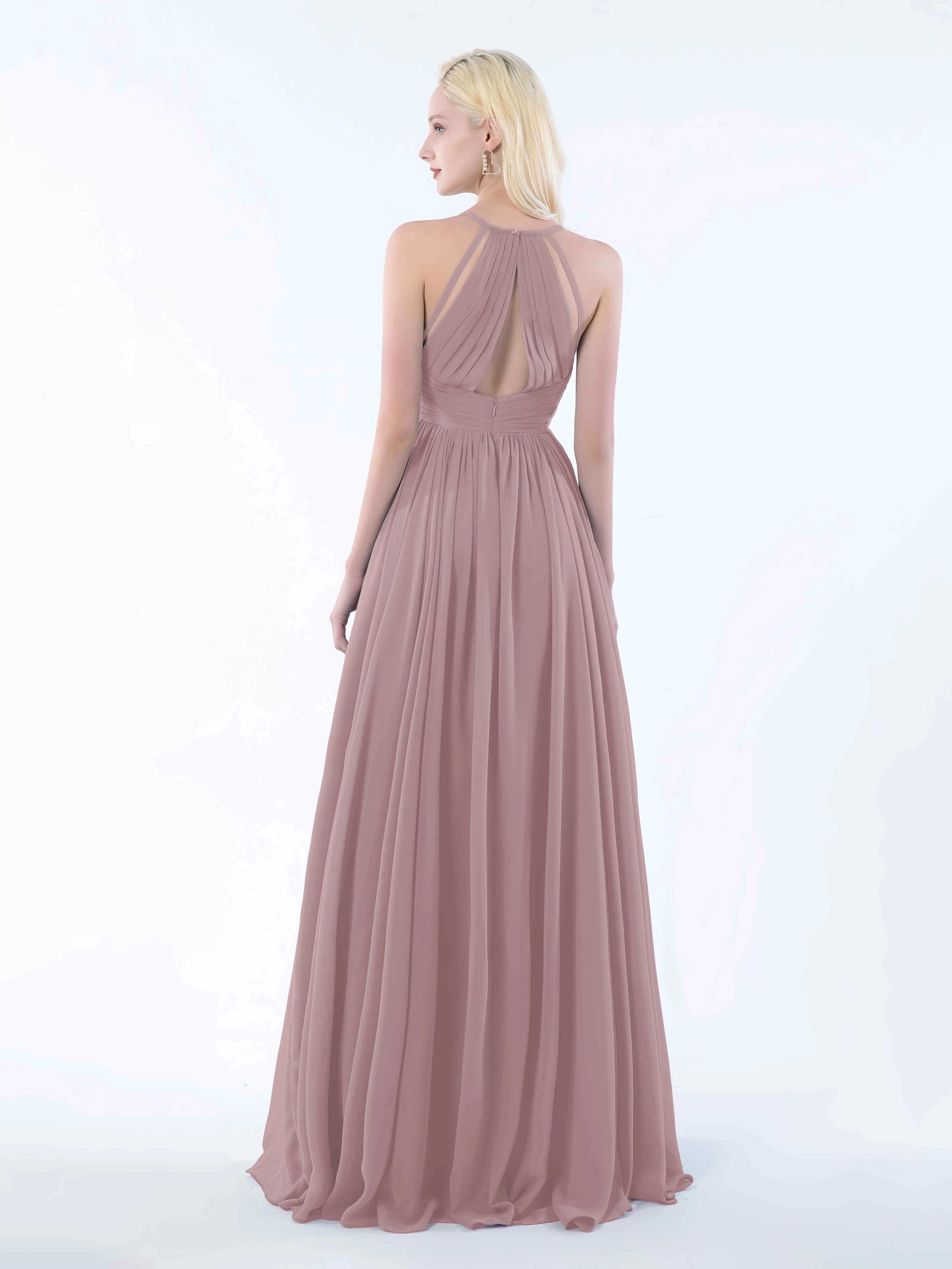 June Chic Spaghetti Straps Keyhole Chiffon Bridesmaid Dresses