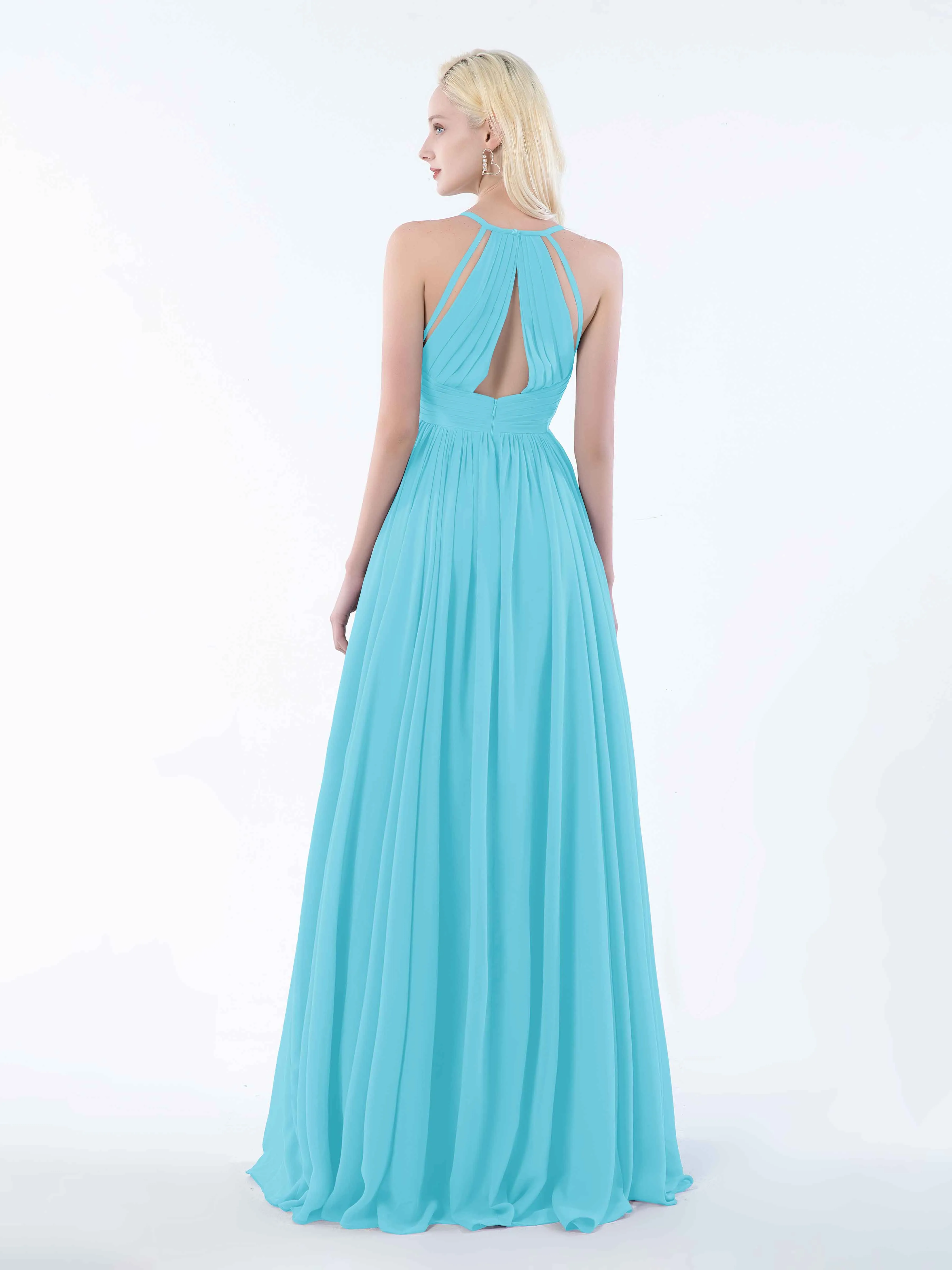 June Chic Spaghetti Straps Keyhole Chiffon Bridesmaid Dresses