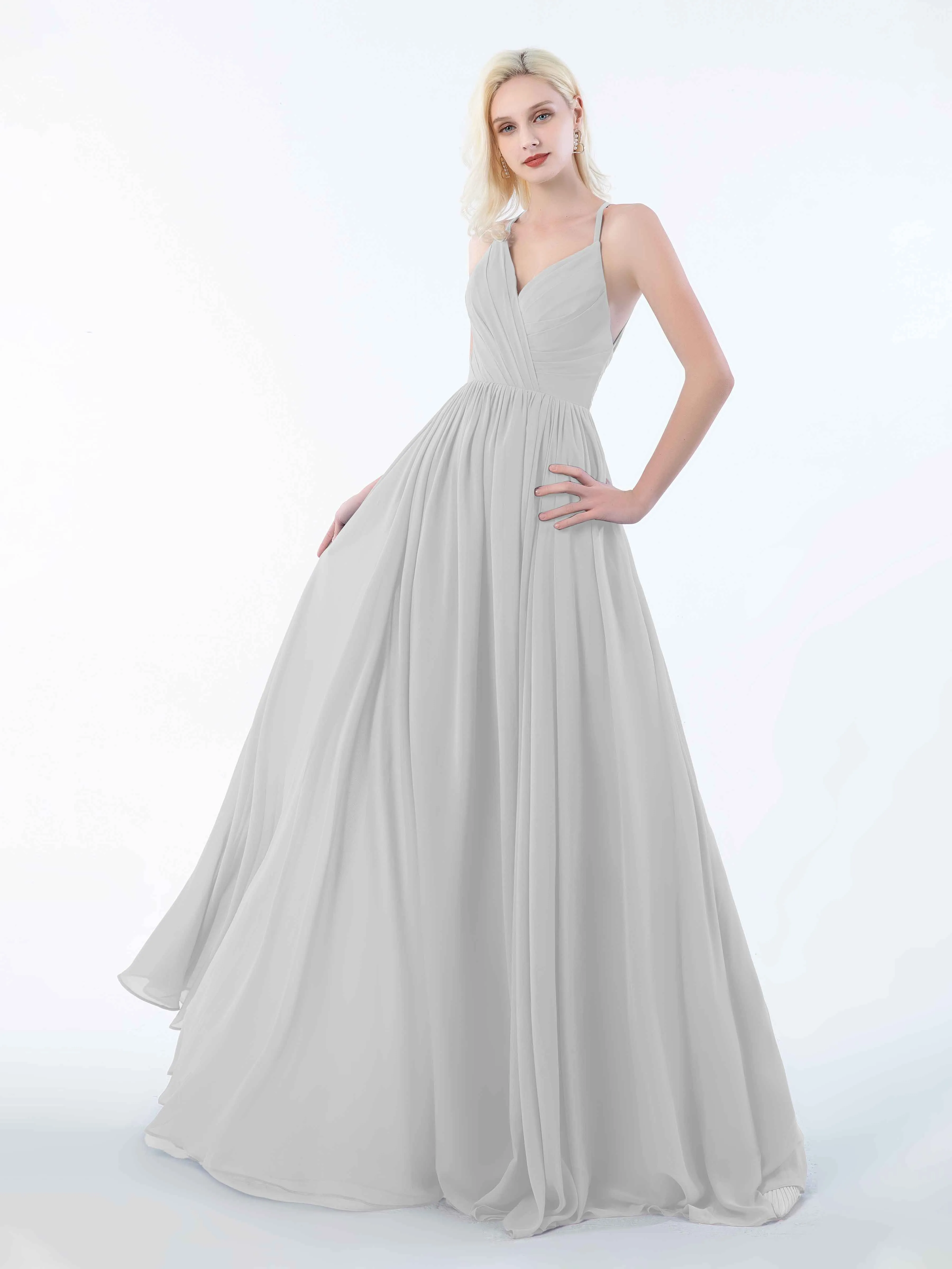 June Chic Spaghetti Straps Keyhole Chiffon Bridesmaid Dresses