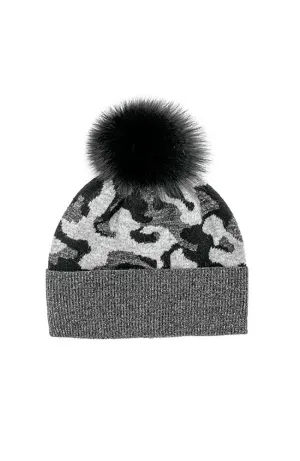 Knit Camo Hat Lurex & Fox