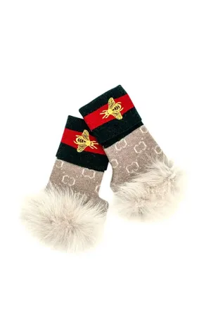 Knitted Fingerless Gloves Bee