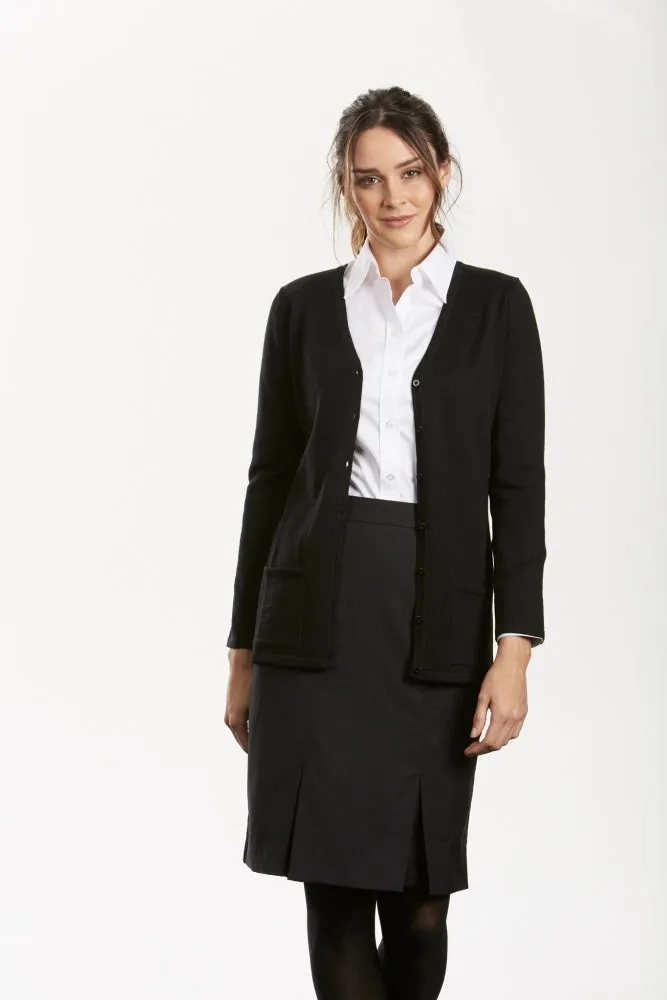 Ladies V-Neck Cardigan With Pockets - MF8025