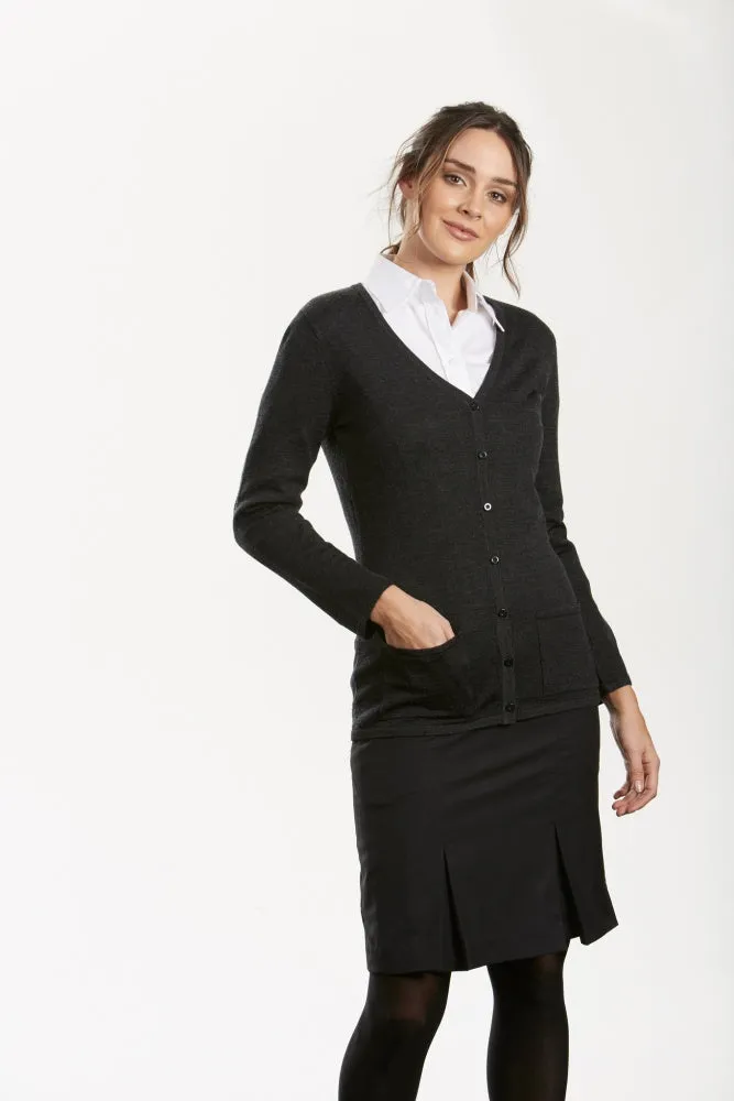 Ladies V-Neck Cardigan With Pockets - MF8025