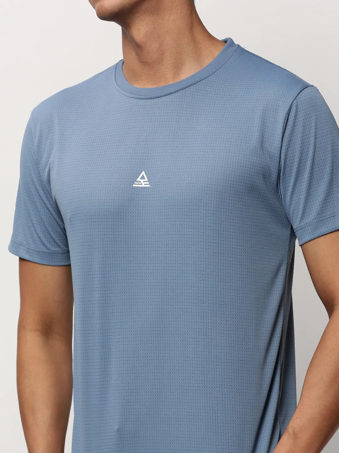 Men Blue Round Neck Short Sleeves T-Shirt & Shorts co ords Set