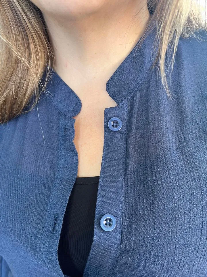 Navy blue all buttoned up Papa Fashions Dress