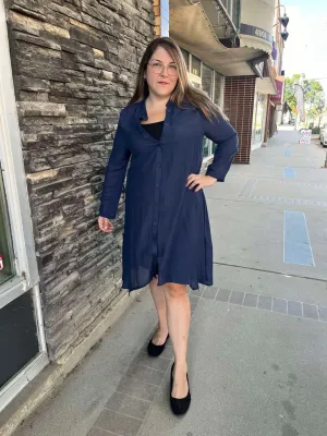 Navy blue all buttoned up Papa Fashions Dress
