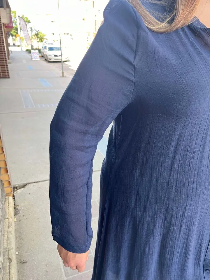 Navy blue all buttoned up Papa Fashions Dress
