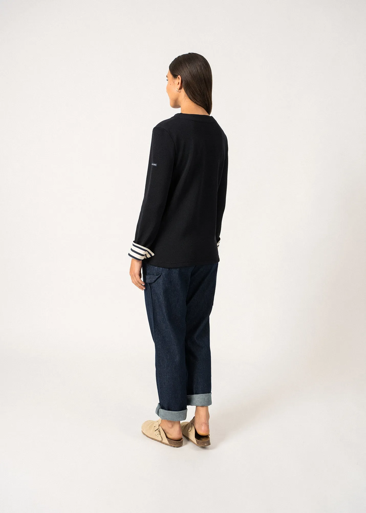 Quille Jumper  double-faced cotton and wool (NAVY)