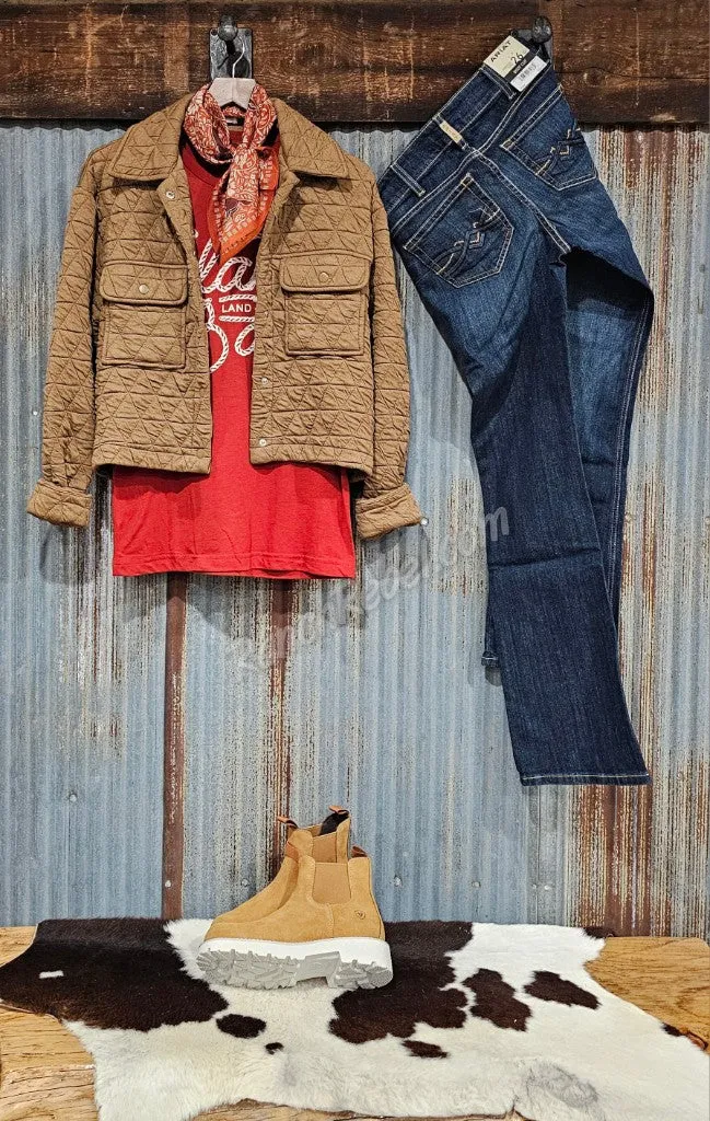 Quilted Knit Jacket in Mocha #5757