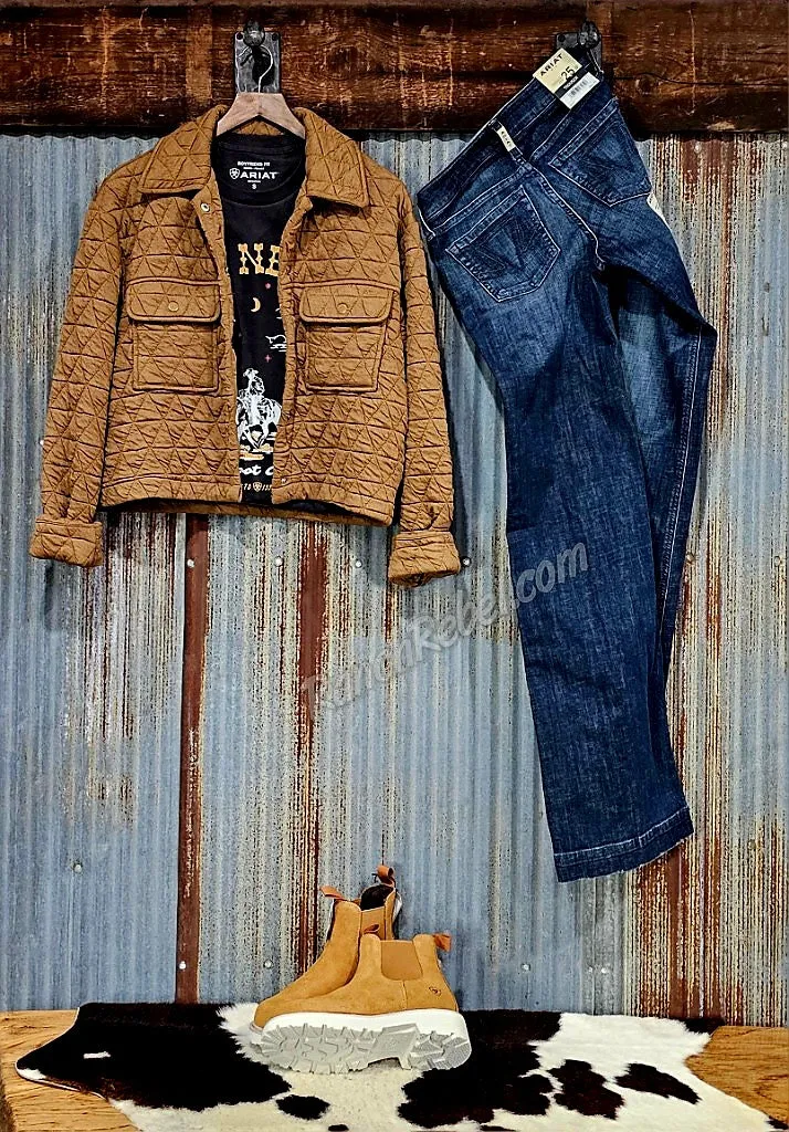 Quilted Knit Jacket in Mocha #5757