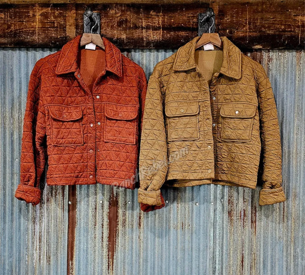 Quilted Knit Jacket in Mocha #5757