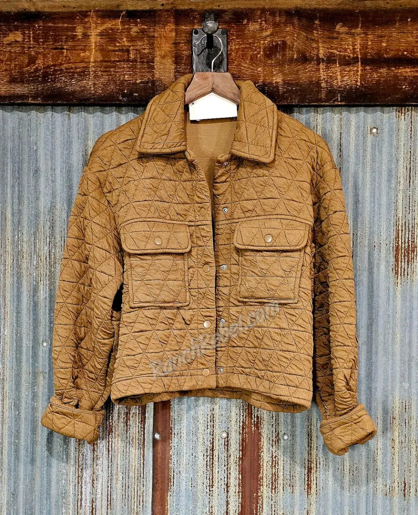 Quilted Knit Jacket in Mocha #5757