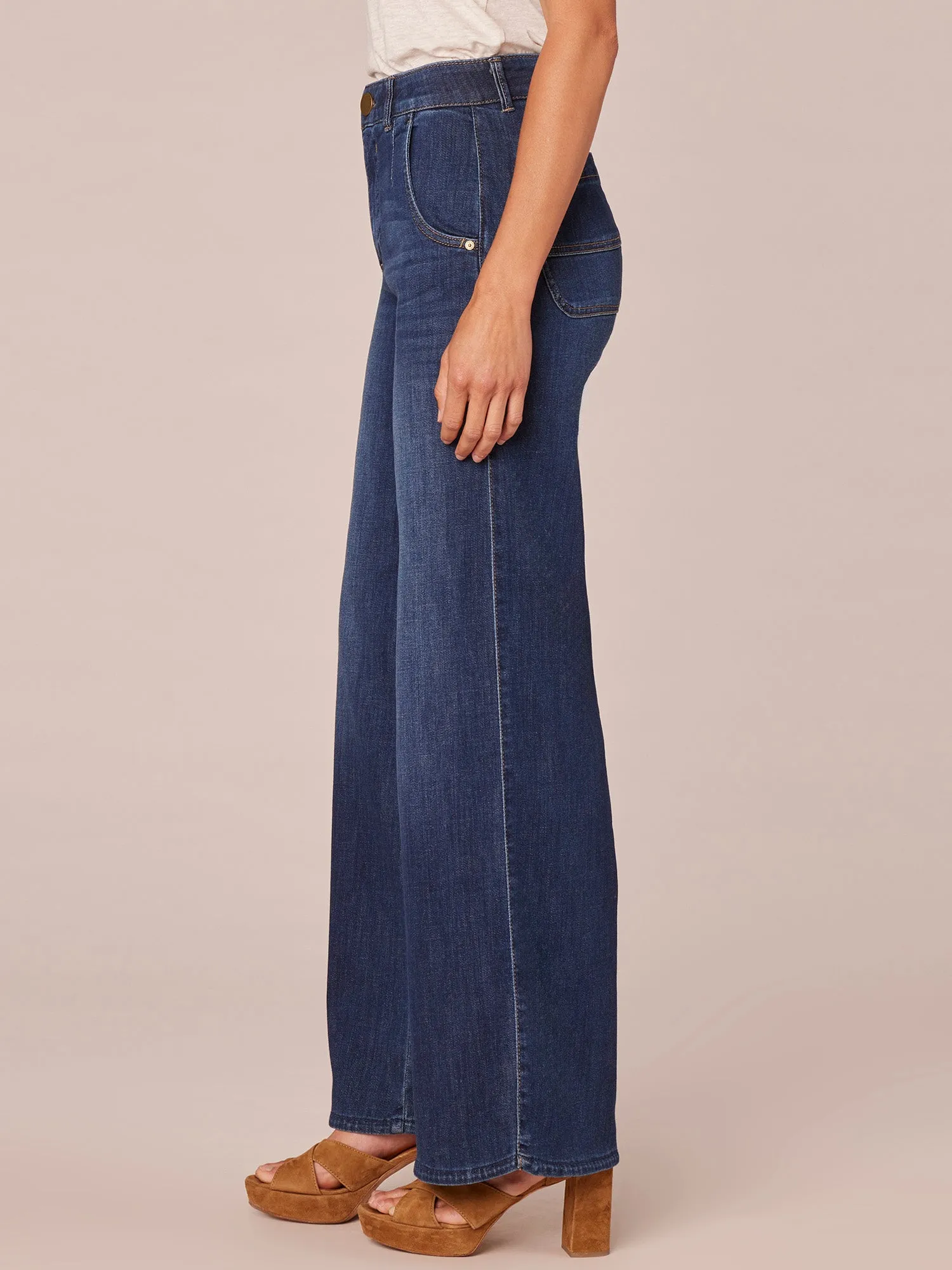 "Ab"solution Skyrise Wide Leg Plus Size Jeans with Tulip Hem