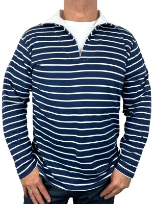 Riviera Navy Zip Polo