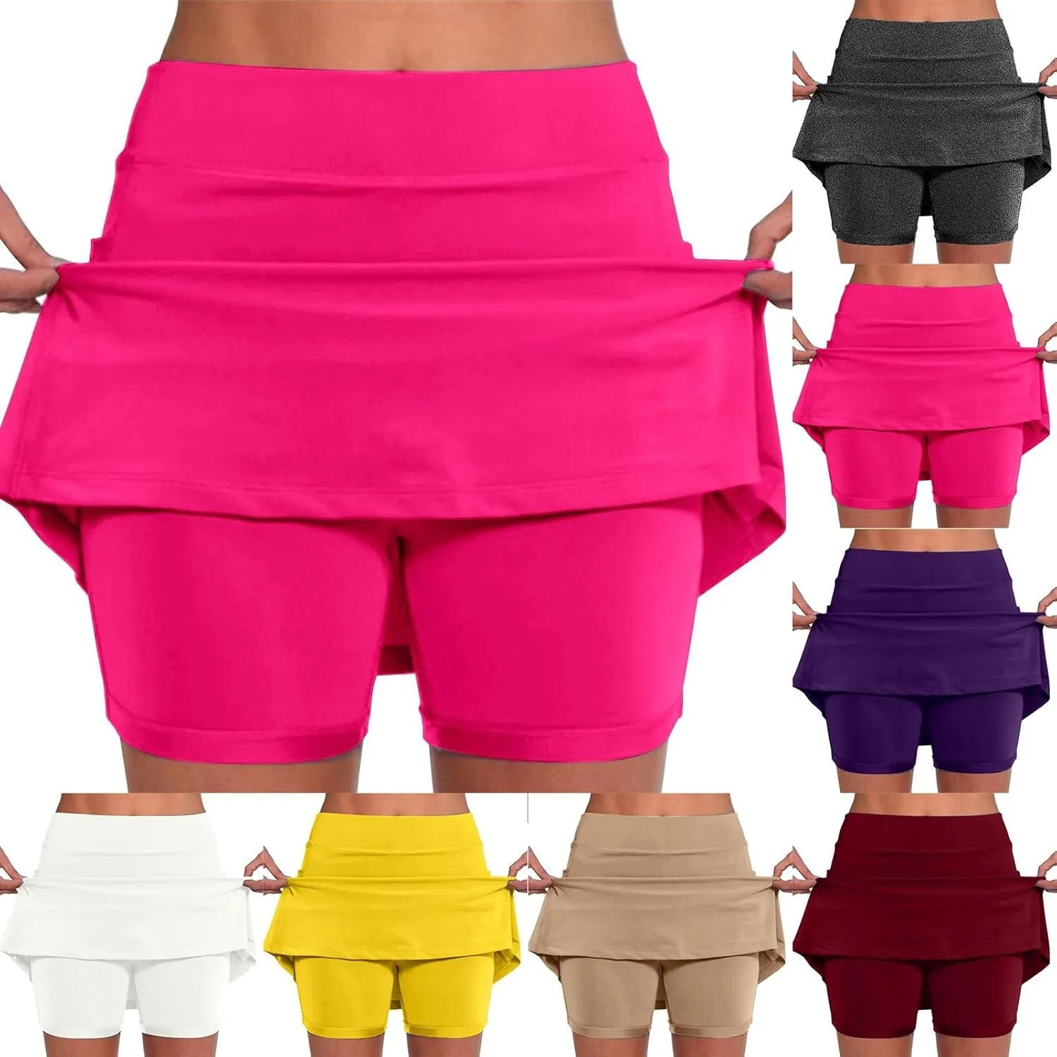 Rvidbe Skorts for Women with Pockets Lightweight Skirt Athletic Inner Shorts for Running Tennis Golf Workout Sports Shorts