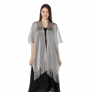 Silver Grey Shimmer Sparkly Kimono Style Cardigan