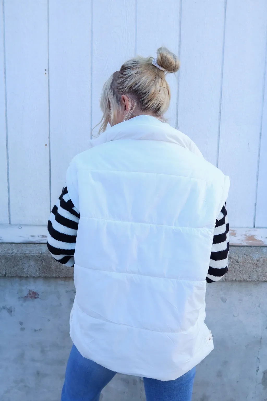 Slow It Down Pearl Puffer Vest