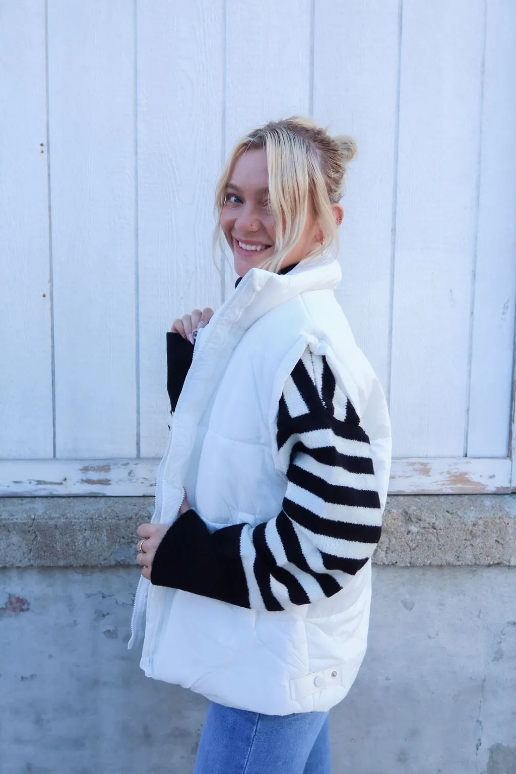 Slow It Down Pearl Puffer Vest