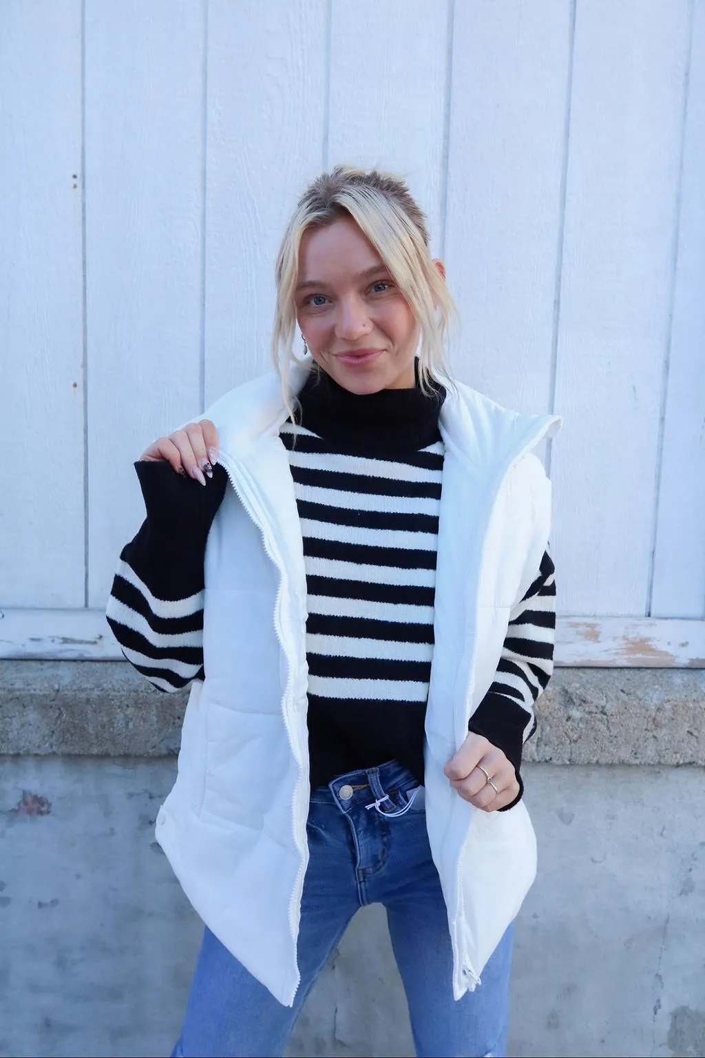 Slow It Down Pearl Puffer Vest