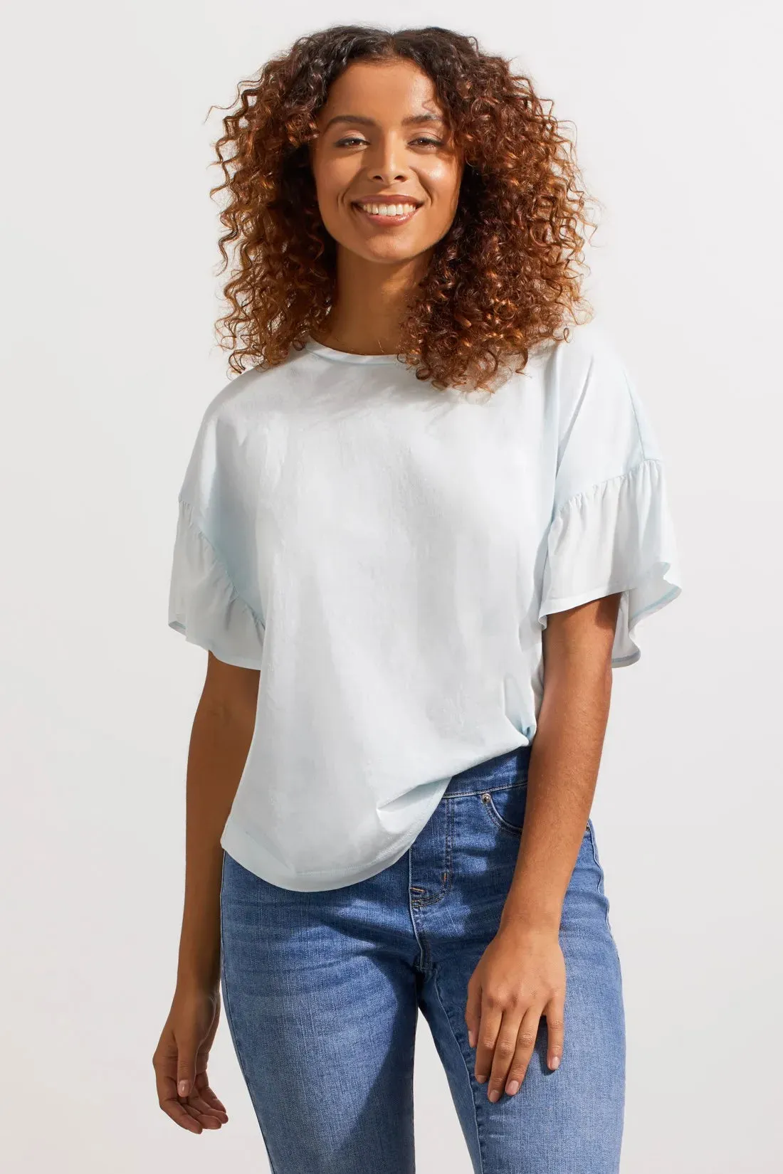 Soft Frilled-Sleeve Tee