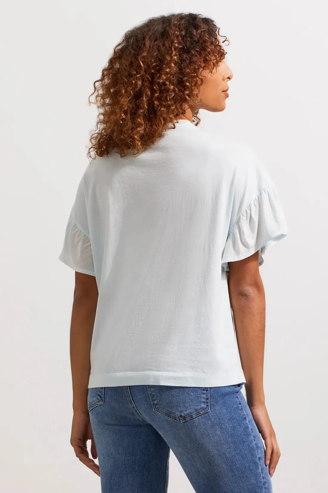 Soft Frilled-Sleeve Tee